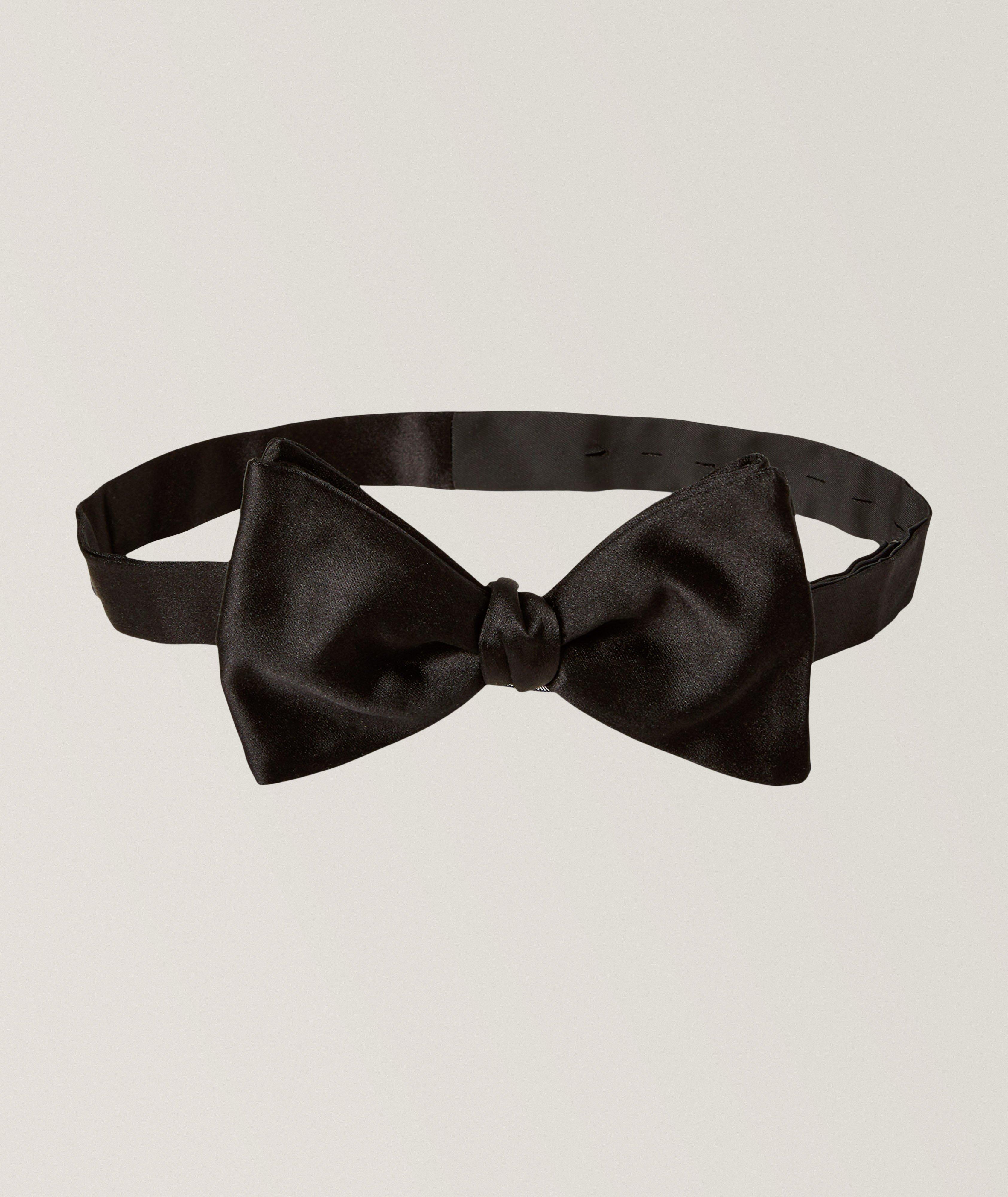 Pre-Tied Silk Satin Bow Tie image 0