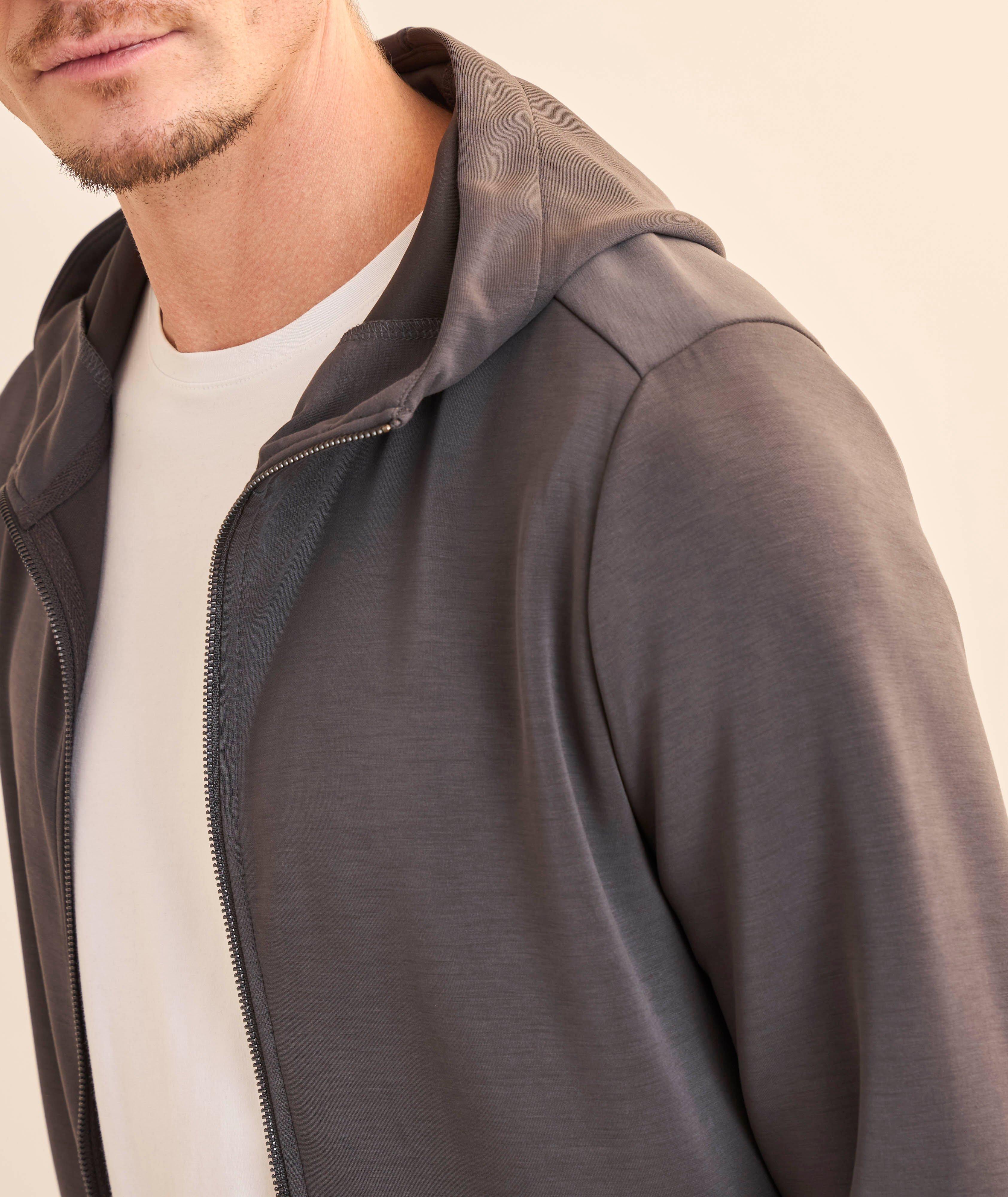Modal-Blend Zip-Up Hooded Sweatshirt image 3