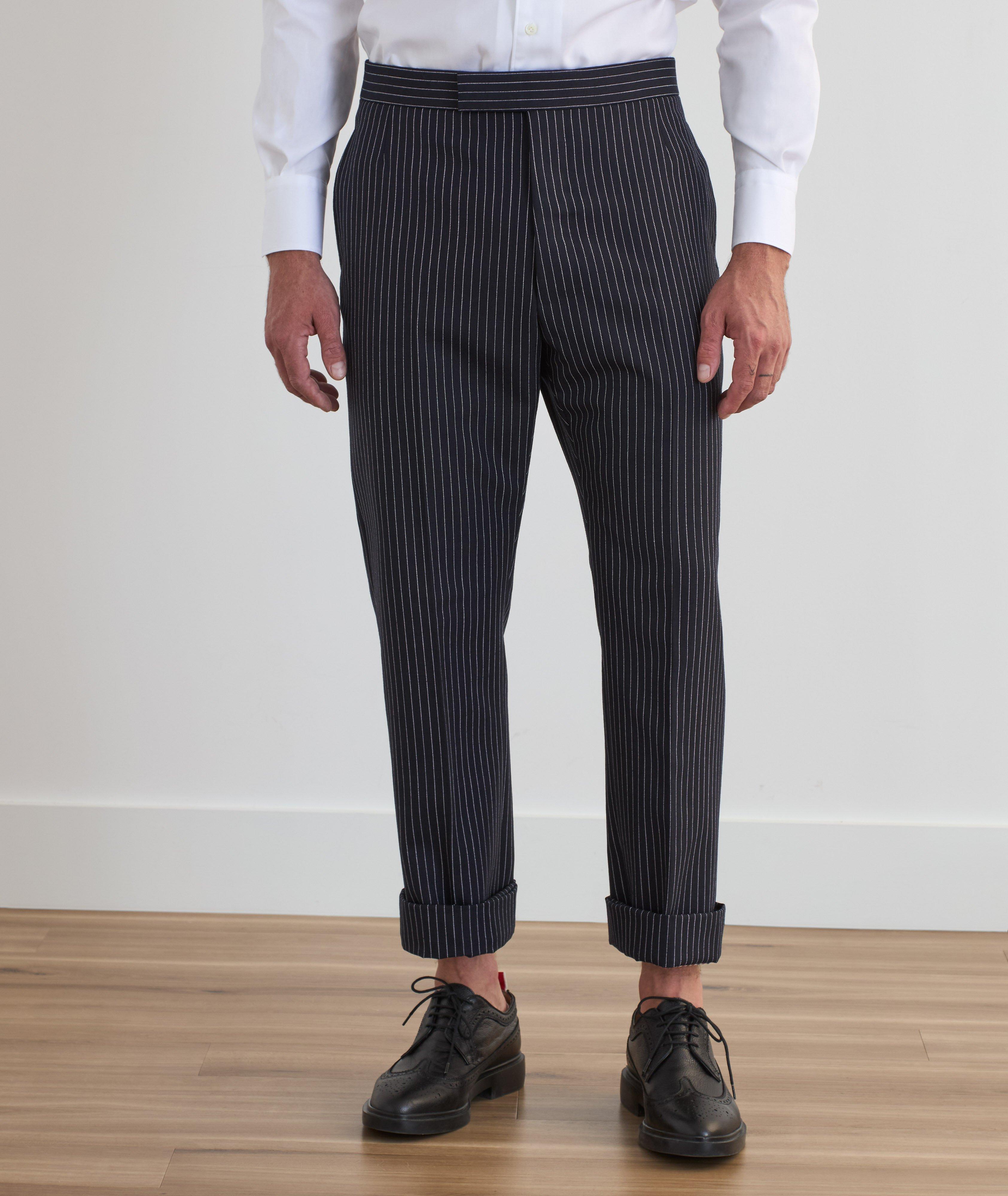 Pantalon en laine à fines rayures image 1