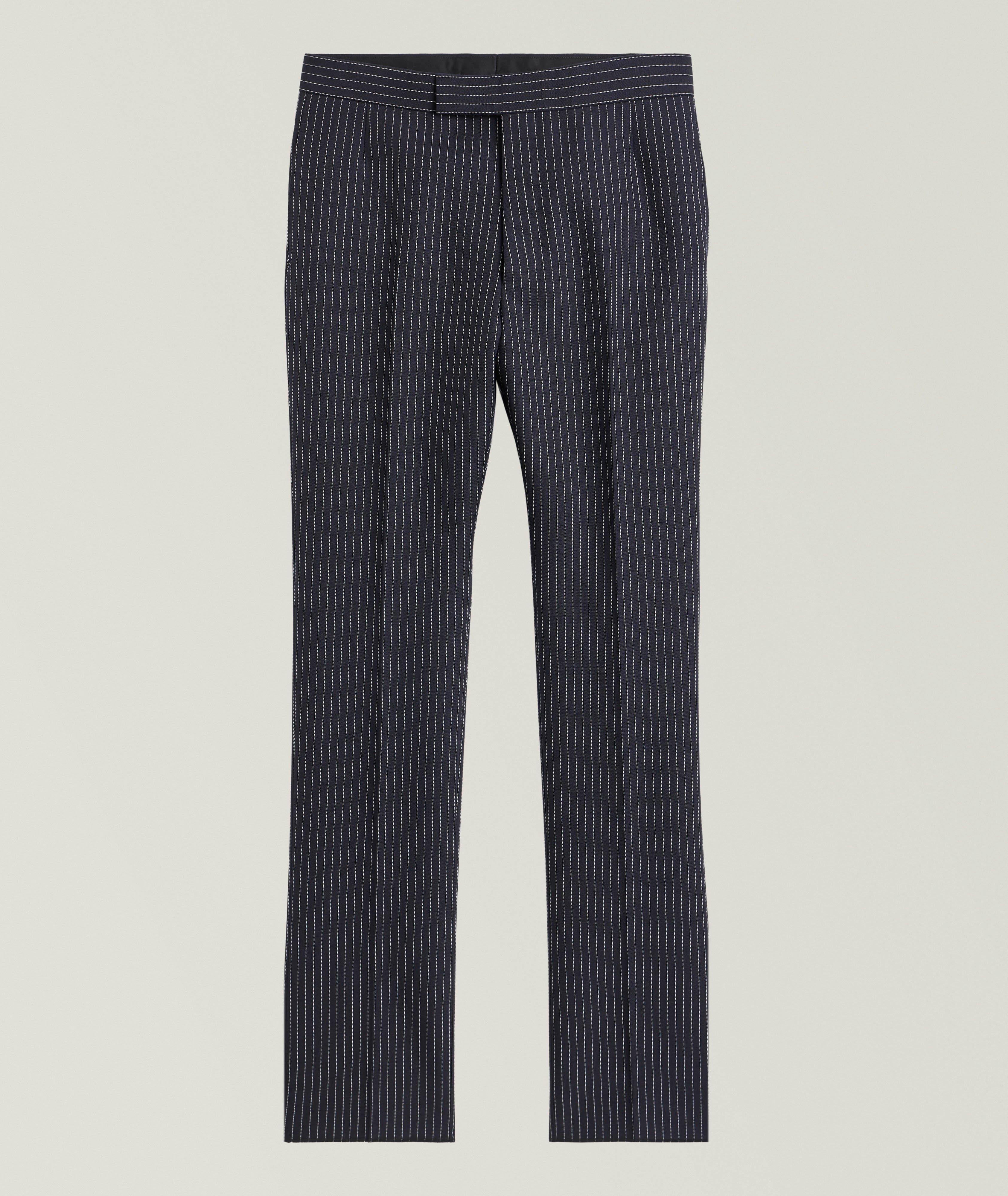 Pantalon en laine à fines rayures image 0
