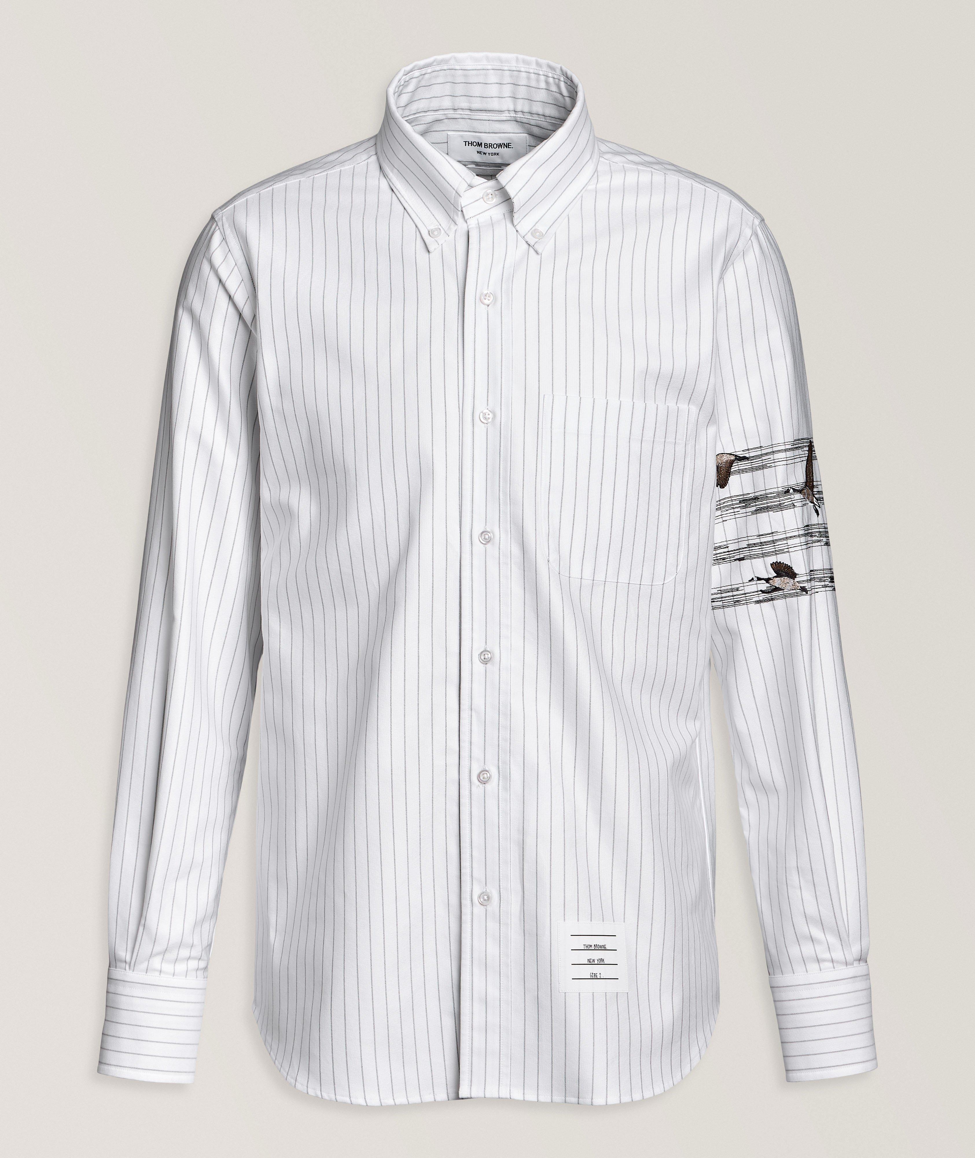 Thom Browne Embroidered Geese 4-Bar Cotton Shirt