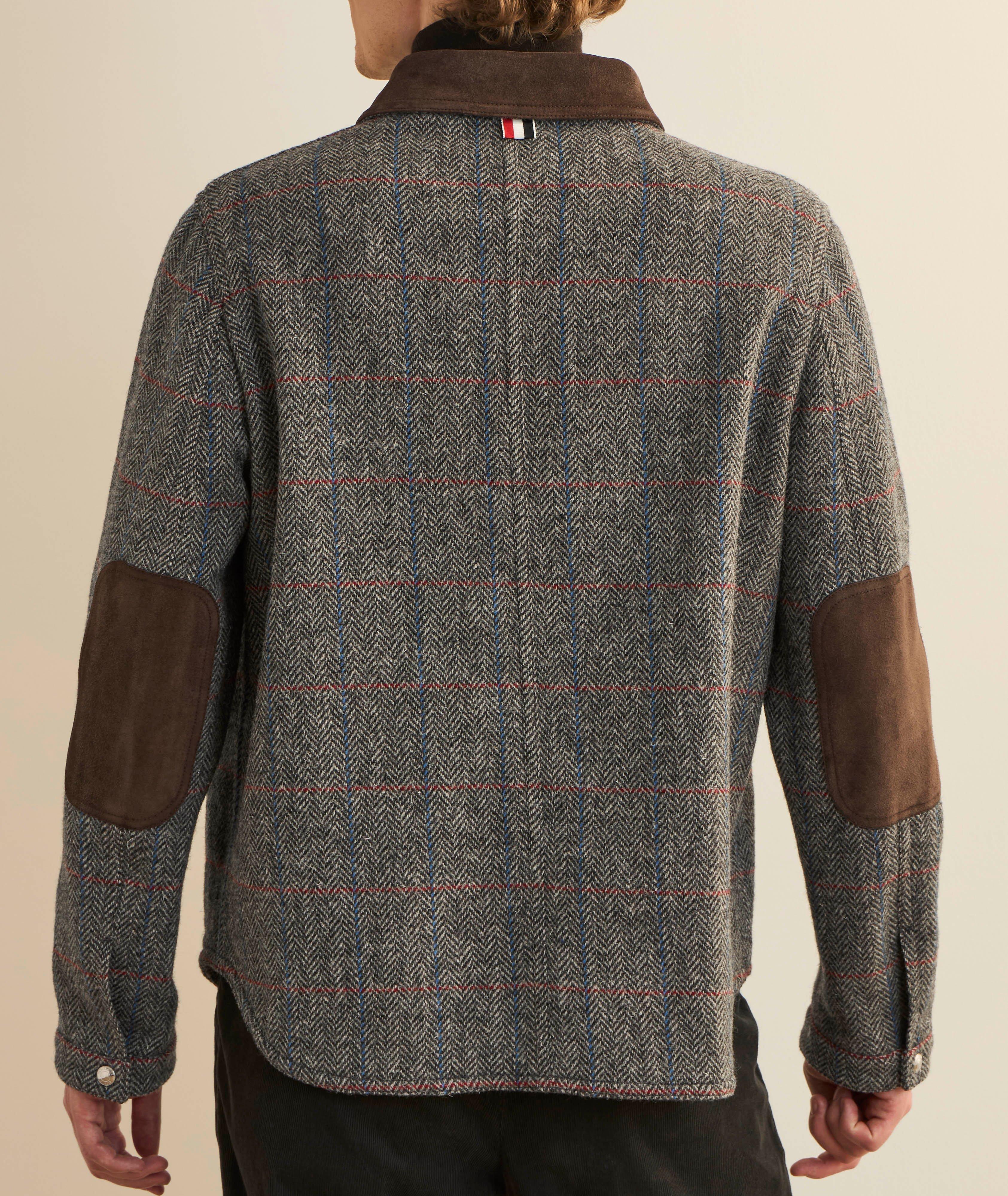 Tweed & Suede Elbow Patch Overshirt  image 2