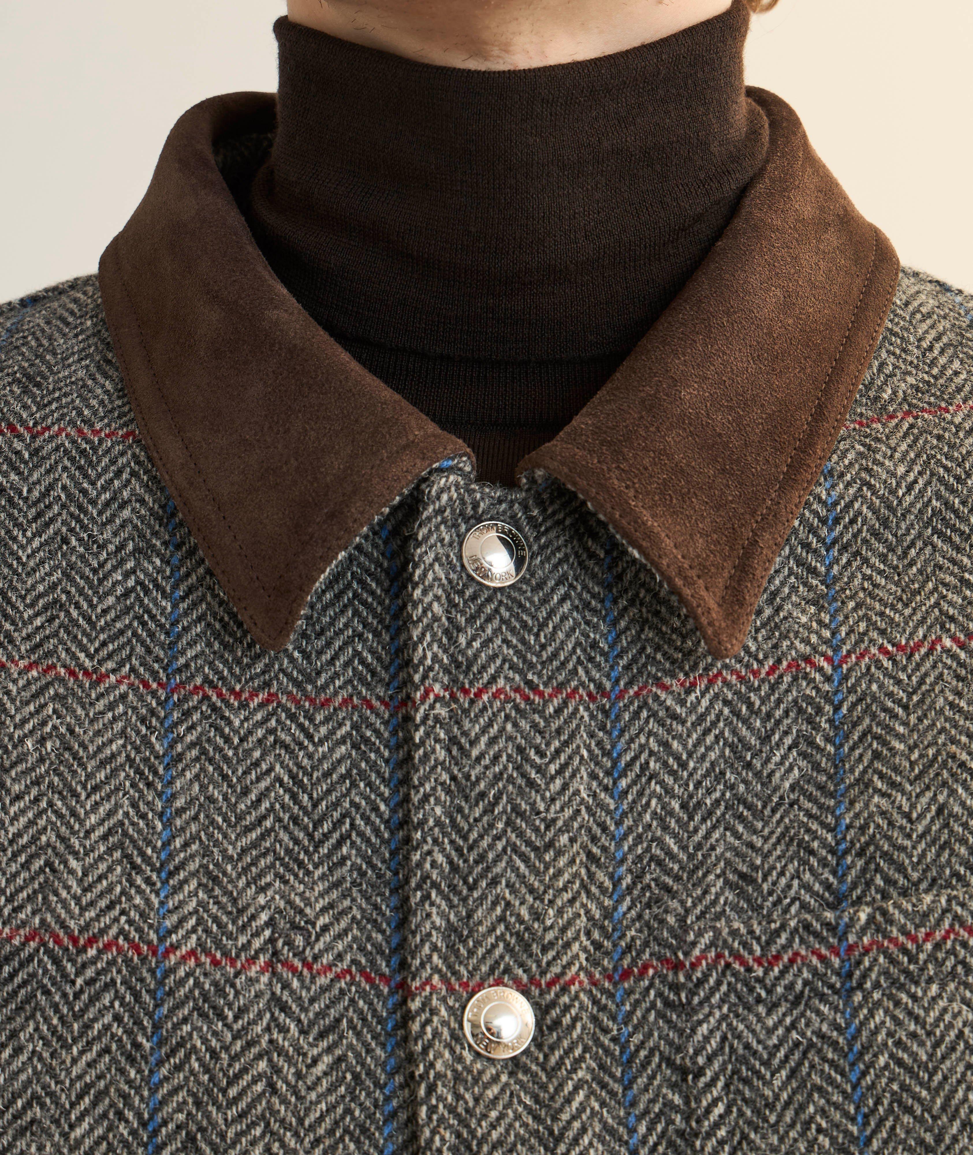 Tweed & Suede Elbow Patch Overshirt  image 3