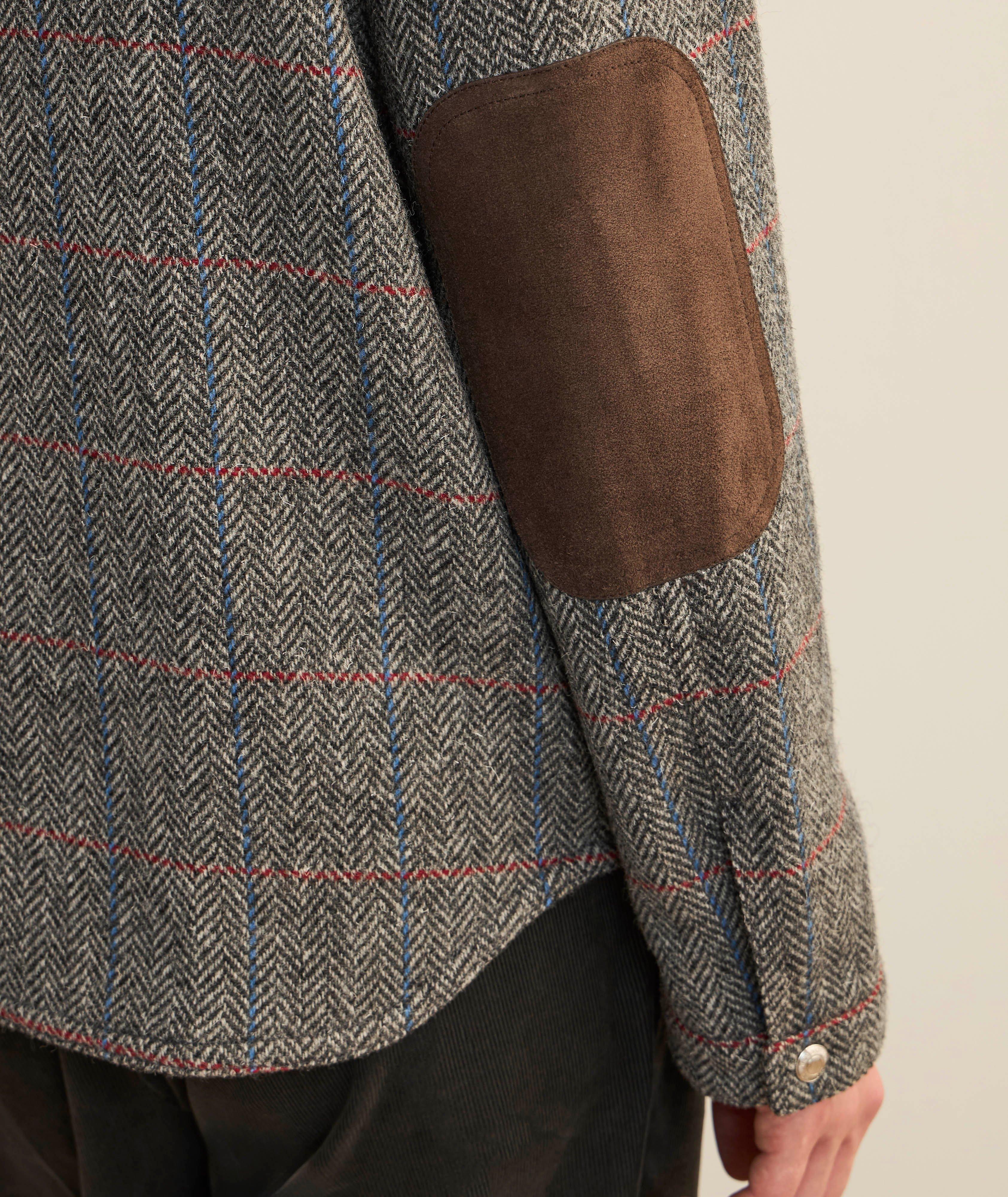 Tweed & Suede Elbow Patch Overshirt  image 5