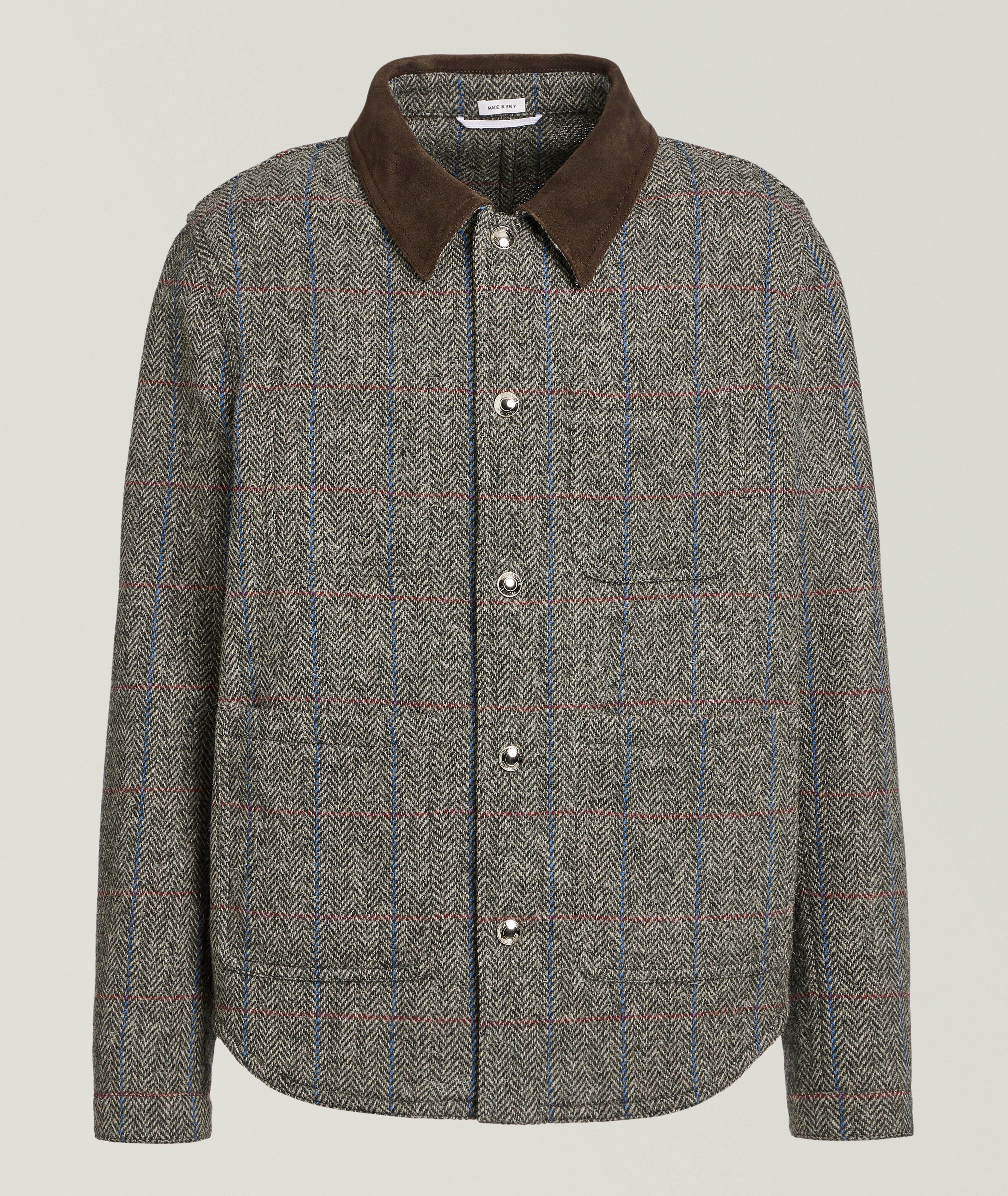 Surchemise en tweed avec coudières en suède image 0