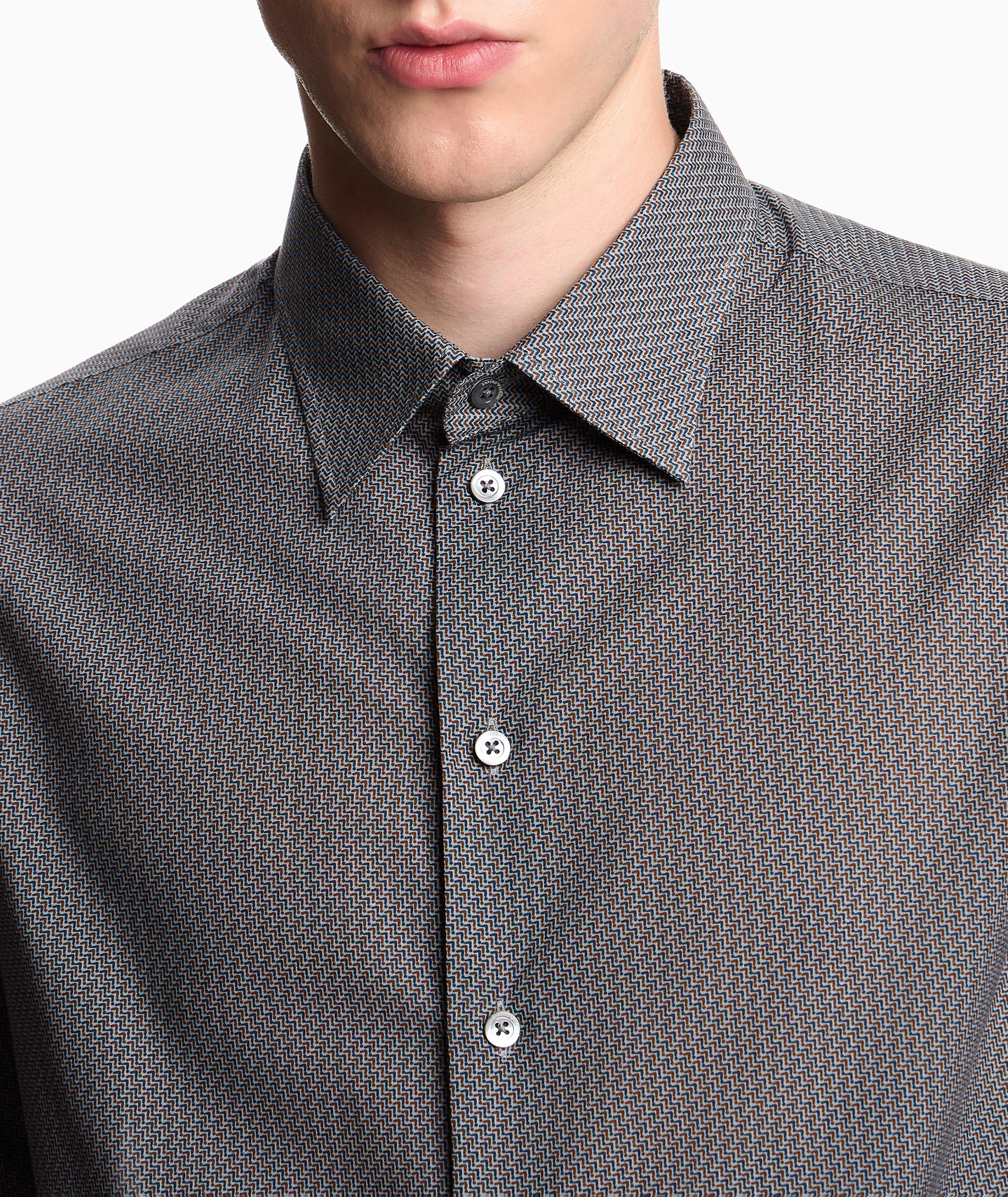 Chemise en coton à motif géométrique image 3