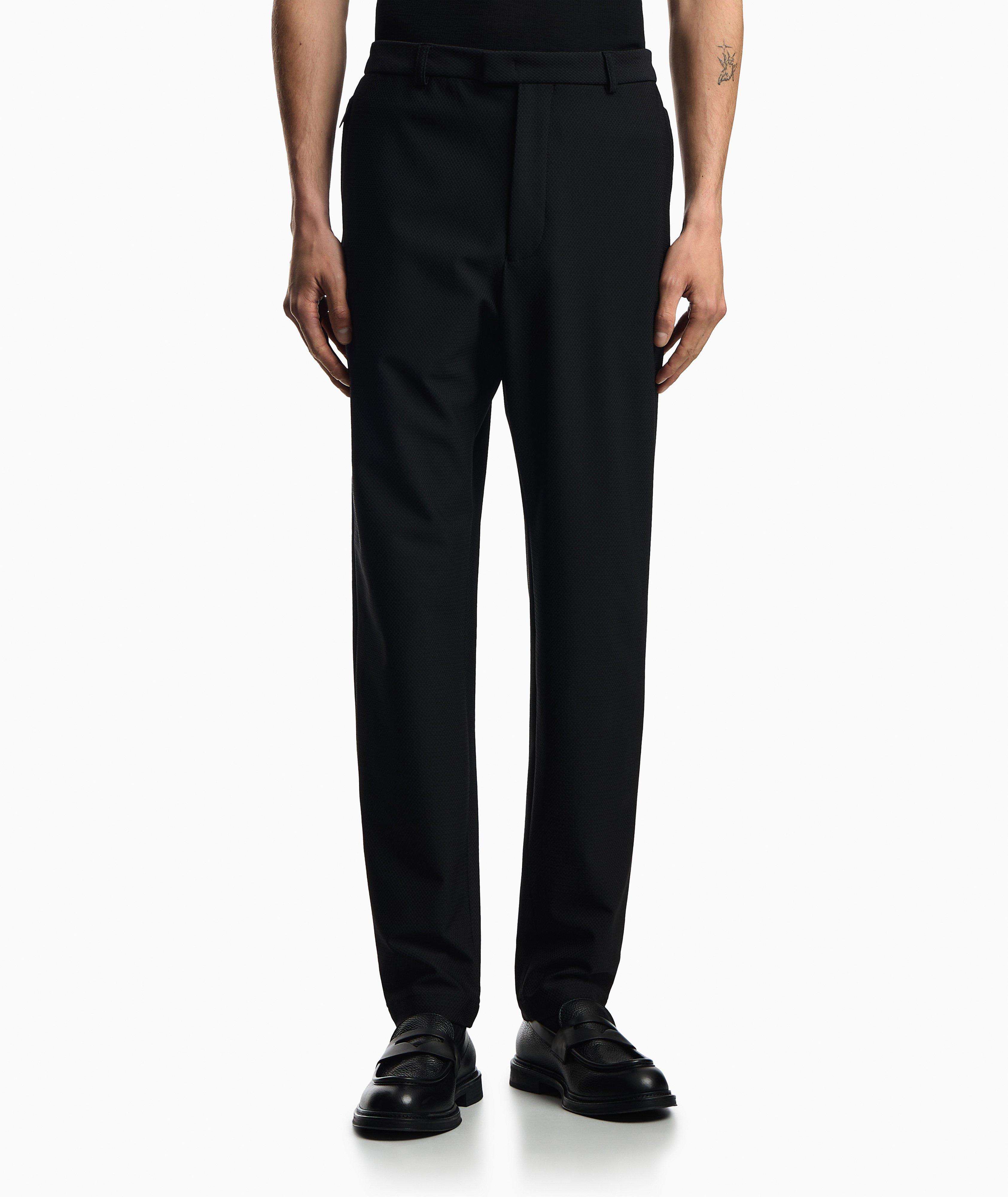 3D Effect Micro-Texture Jersey Trousers image 1
