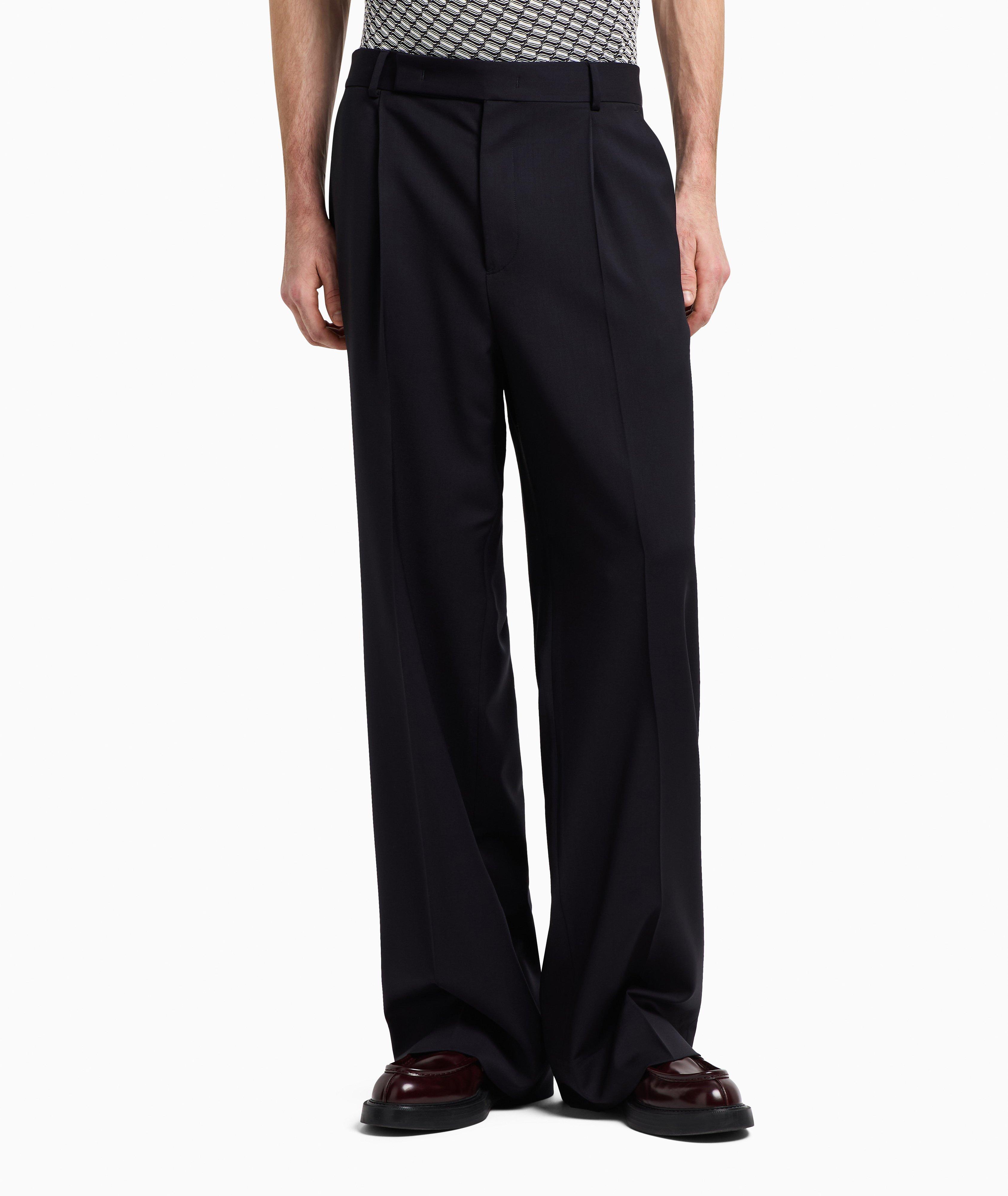 Stretch-Virgin Wool Wide-Leg Pants image 1
