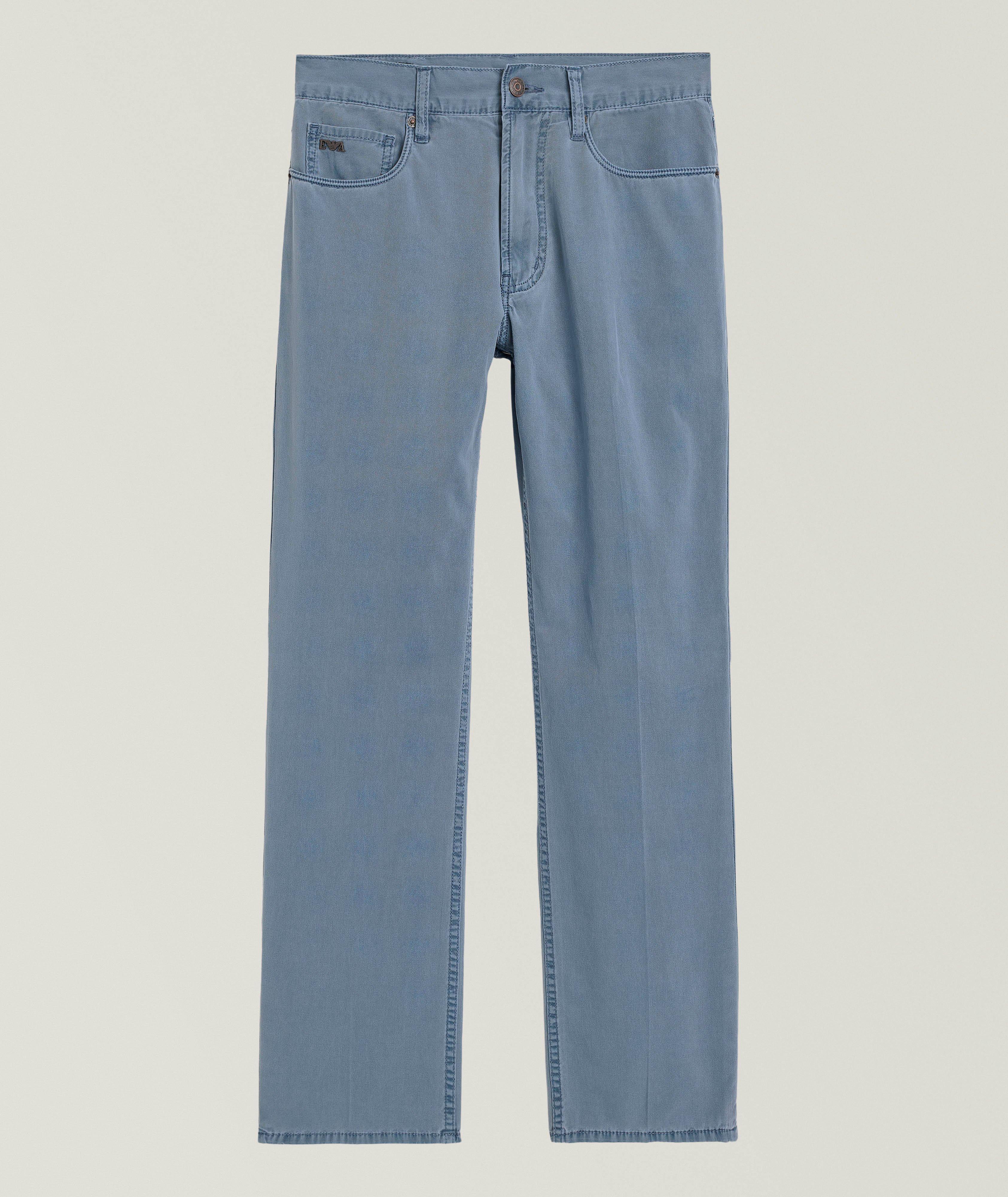 Pantalon droit à cinq poches en coton image 0