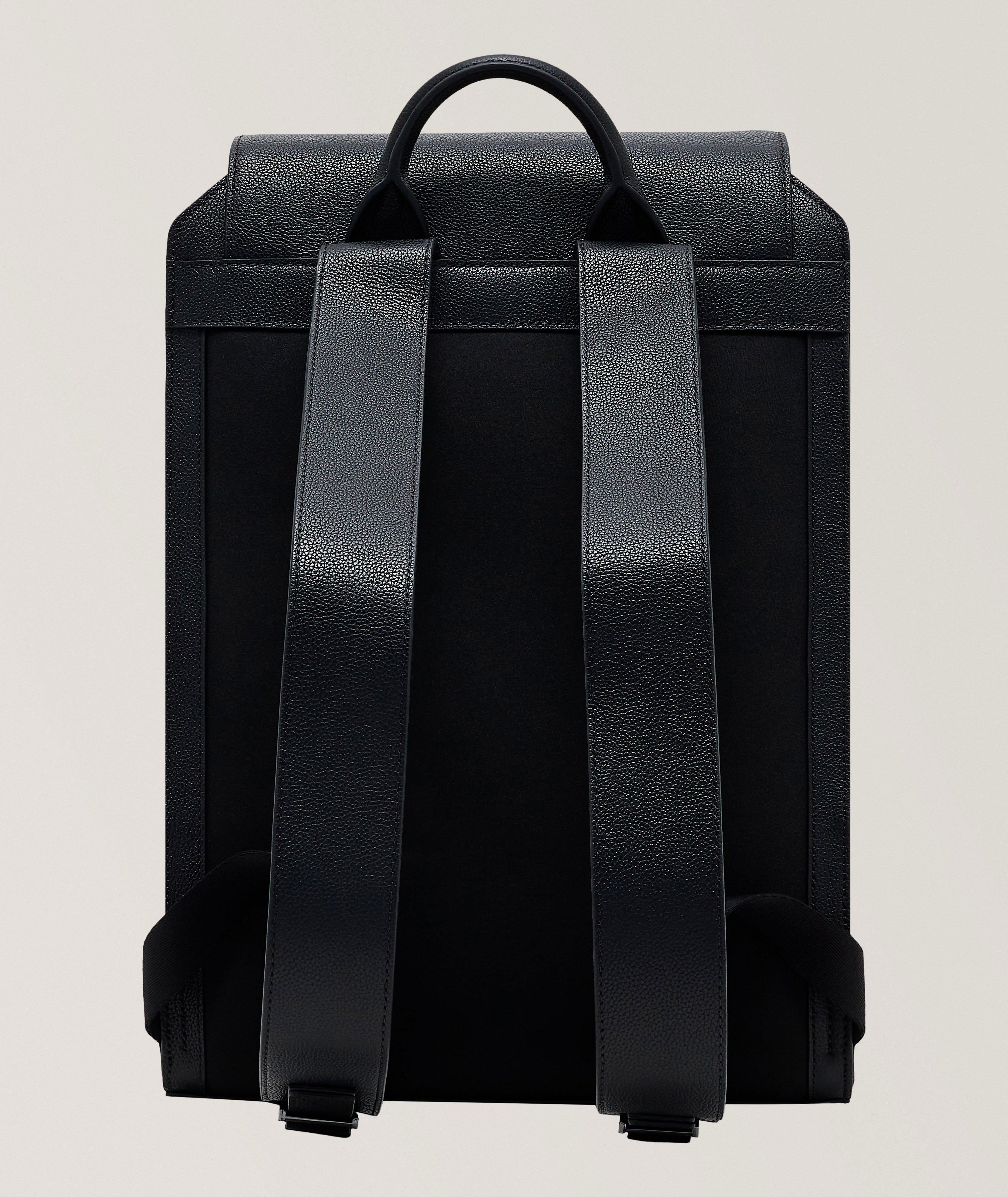 Tumbled-Leather Flap Backpack image 1
