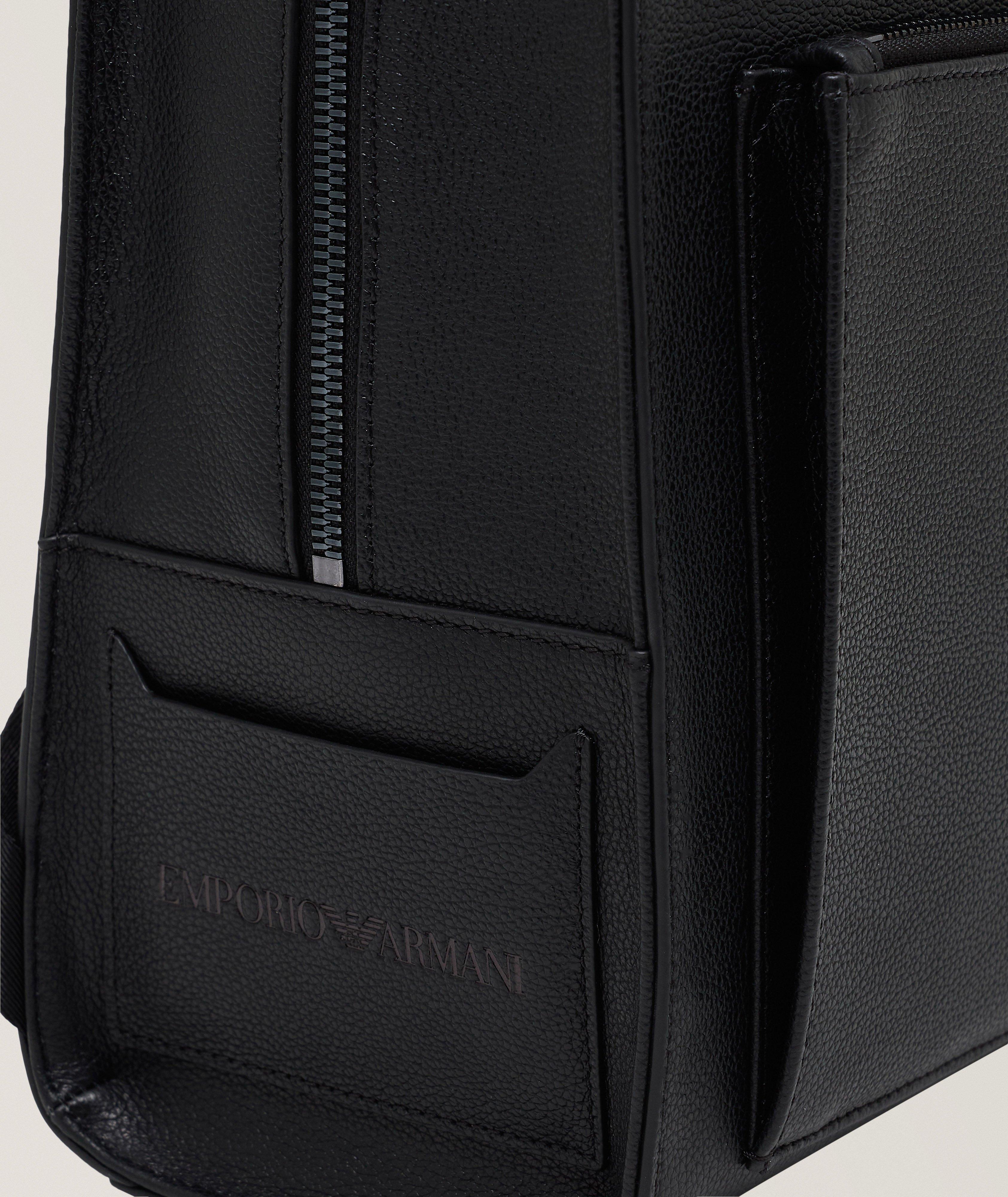 Tumbled-Leather Flap Backpack image 2
