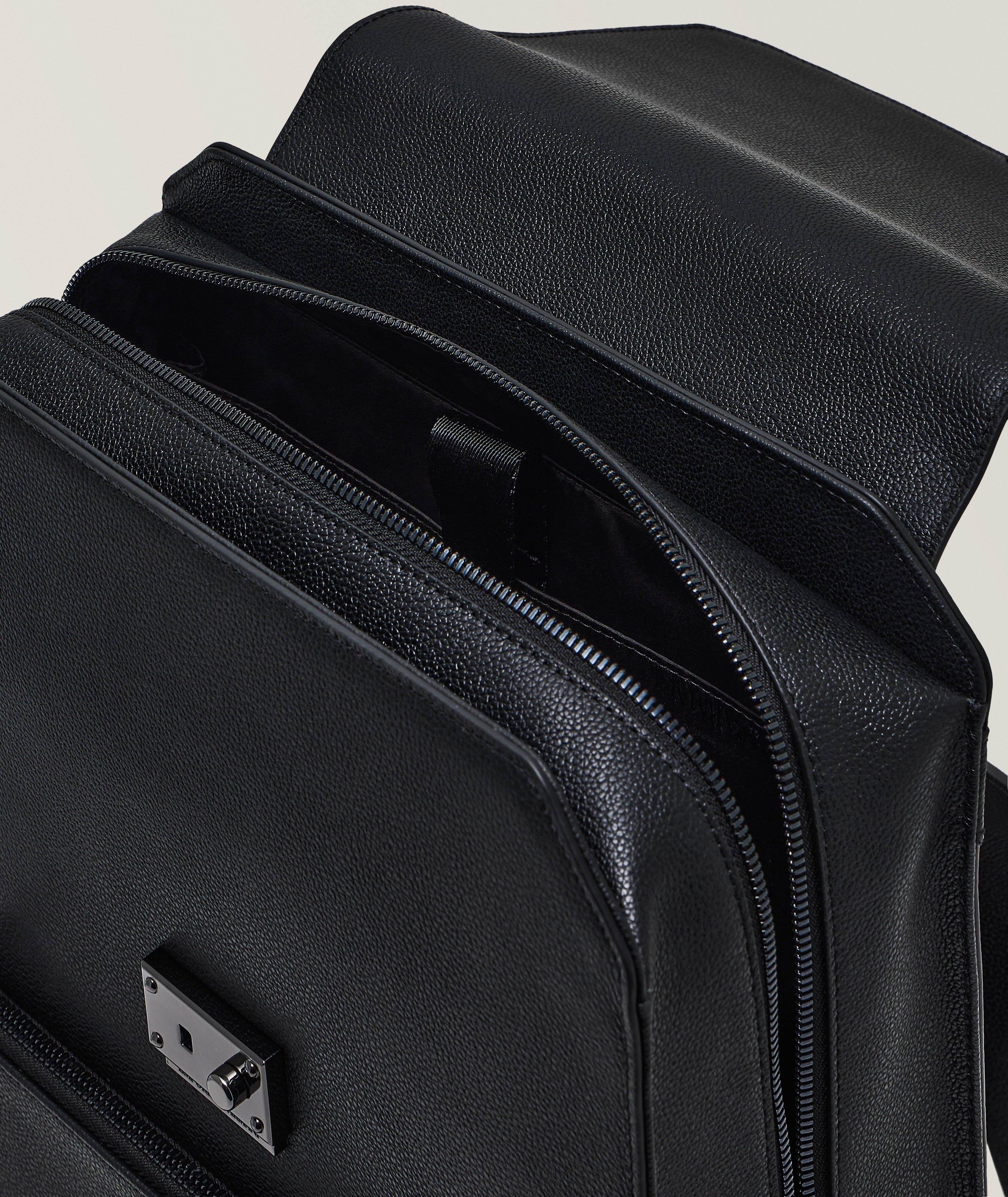 Tumbled-Leather Flap Backpack image 3