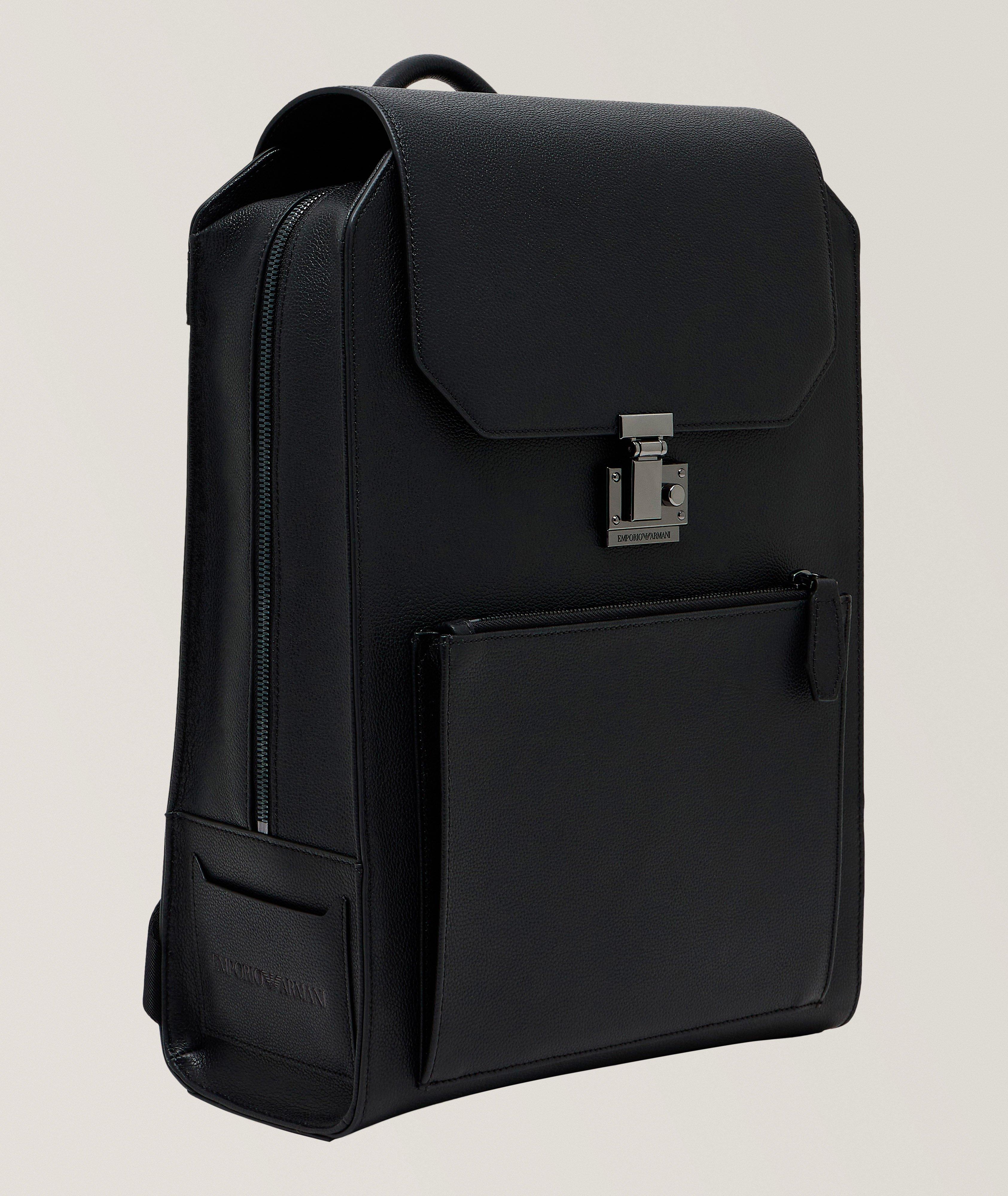 Tumbled-Leather Flap Backpack image 4