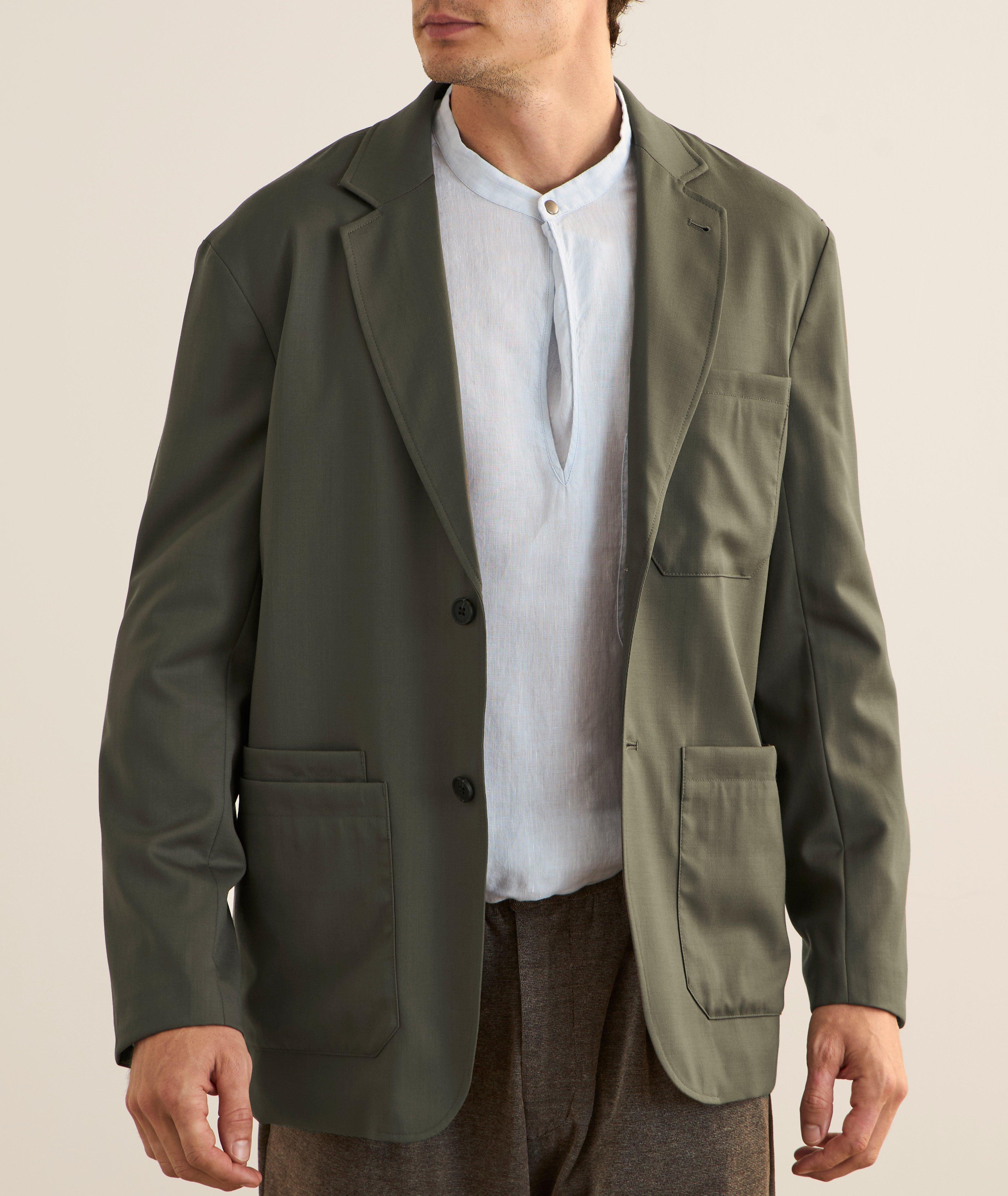 Veston sport en sergé de laine mélangée image 1