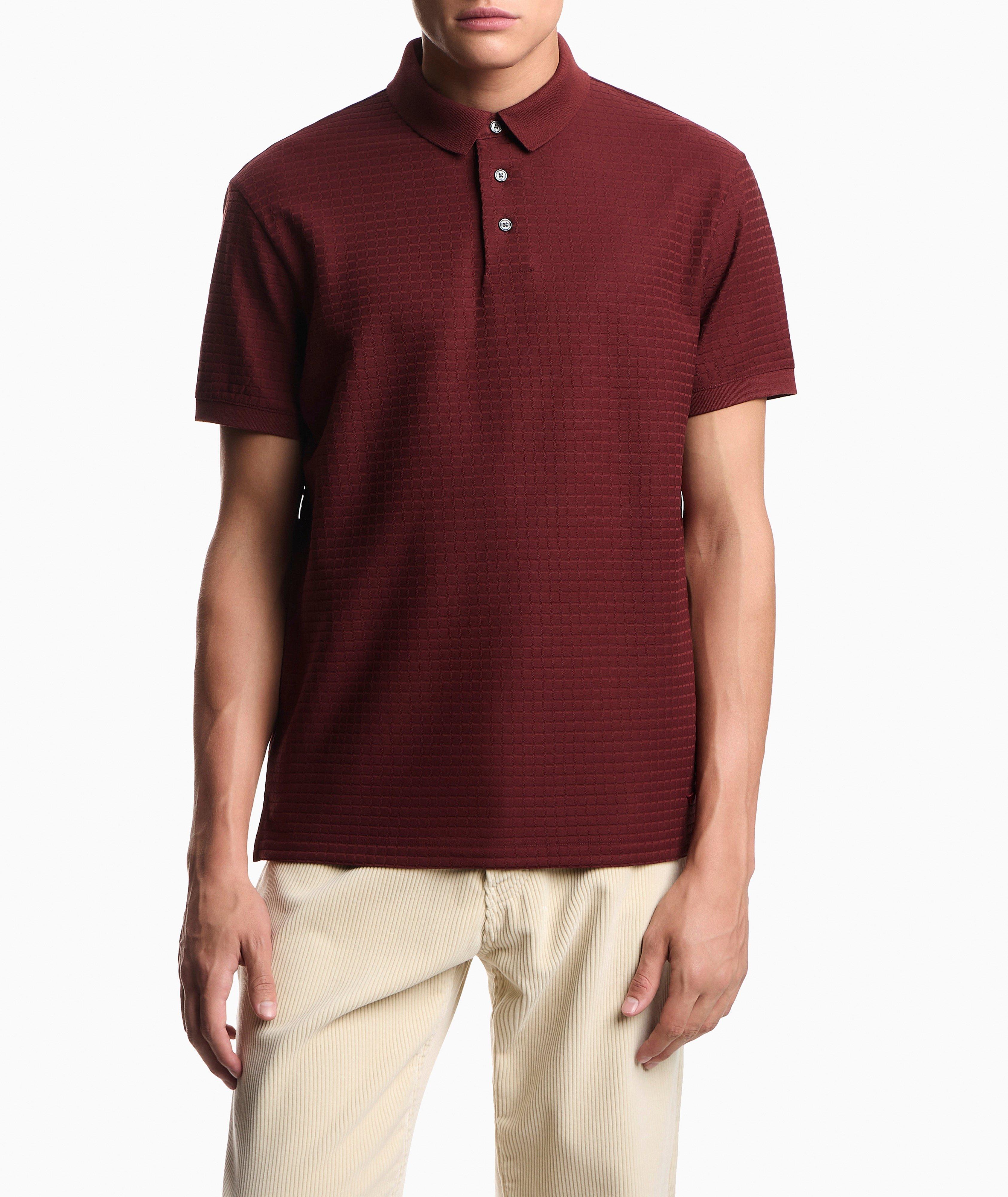 Polo en jersey de coton jacquard image 1