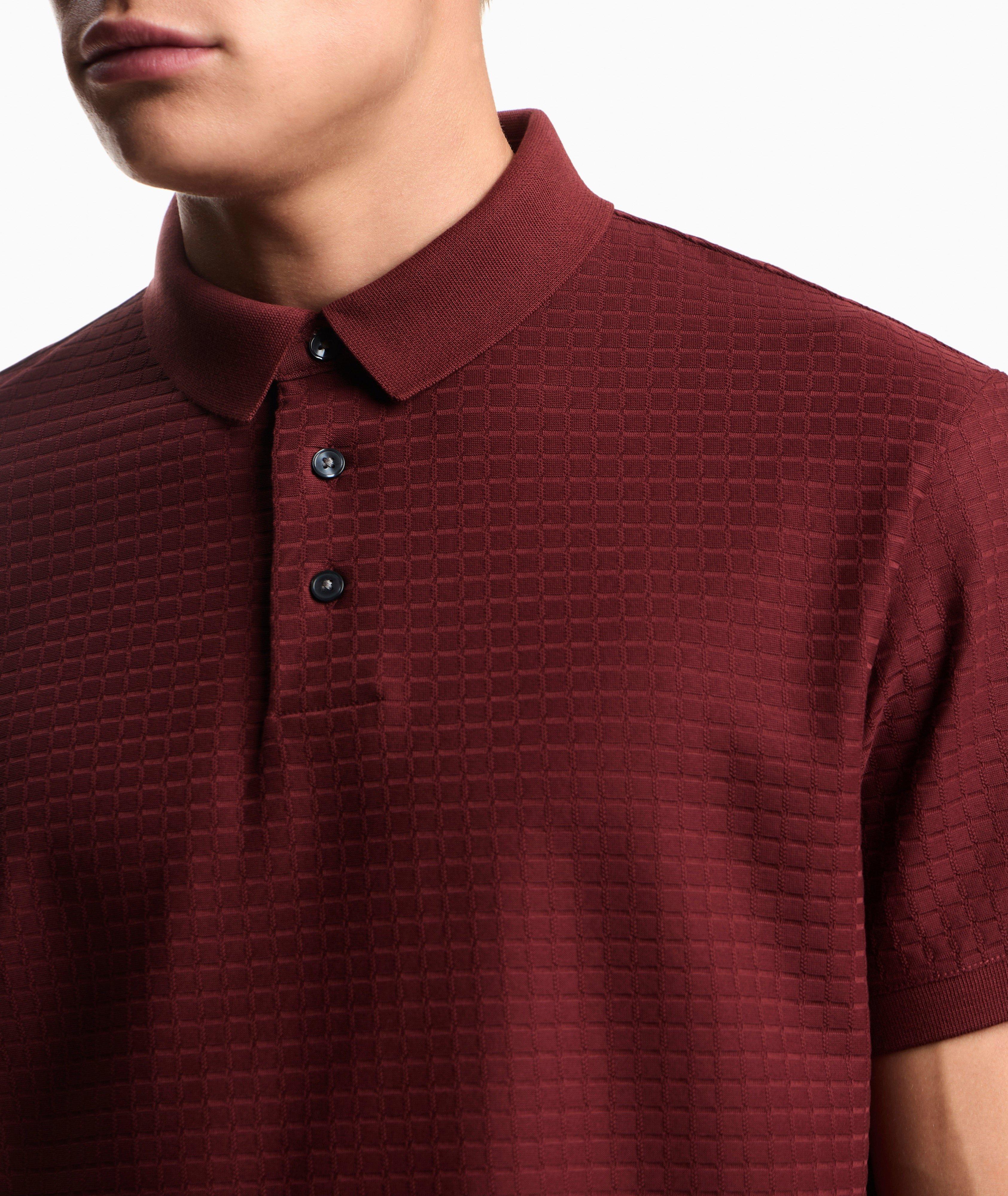Polo en jersey de coton jacquard image 3