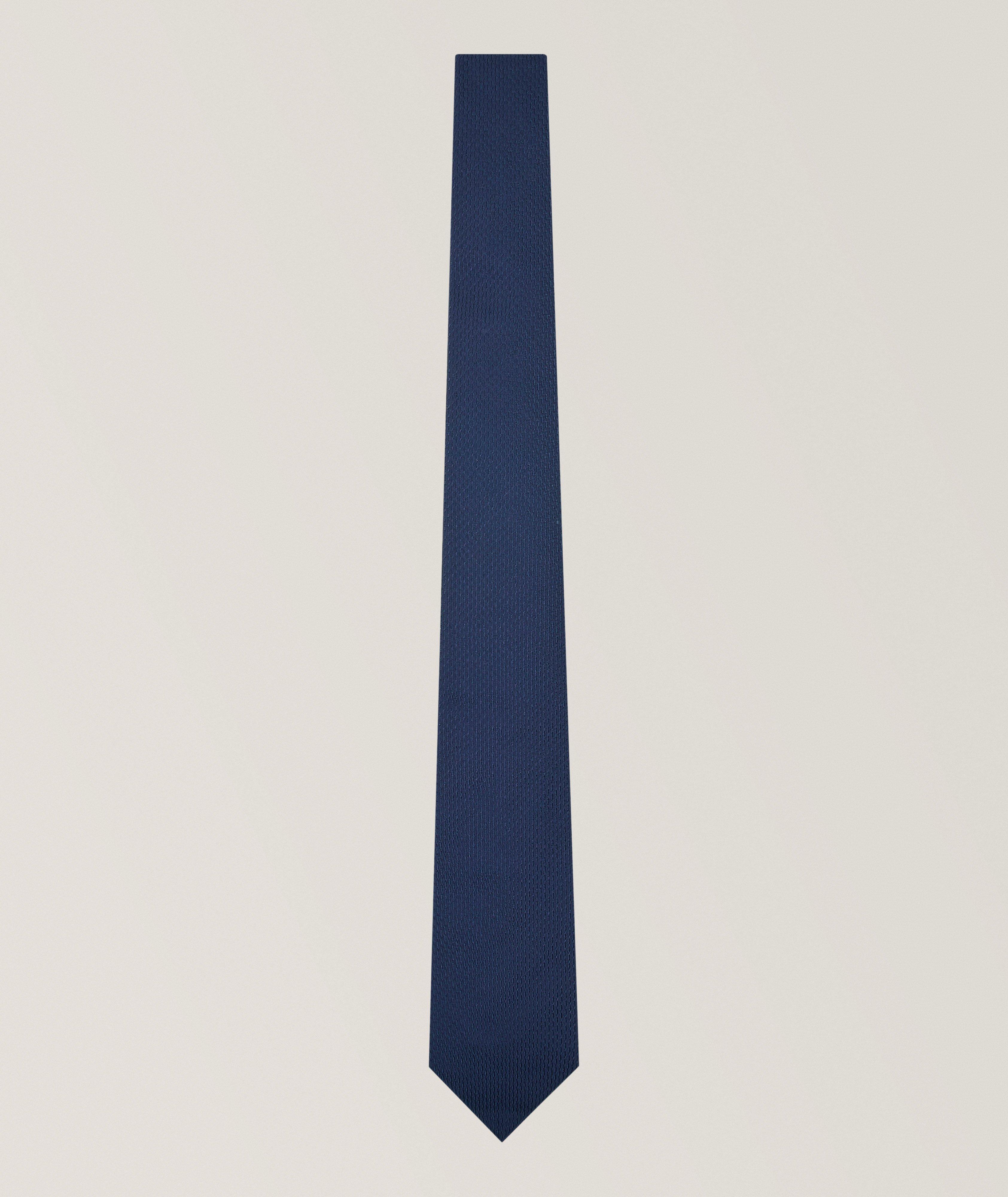 Jacquard Geometric Silk Tie image 0