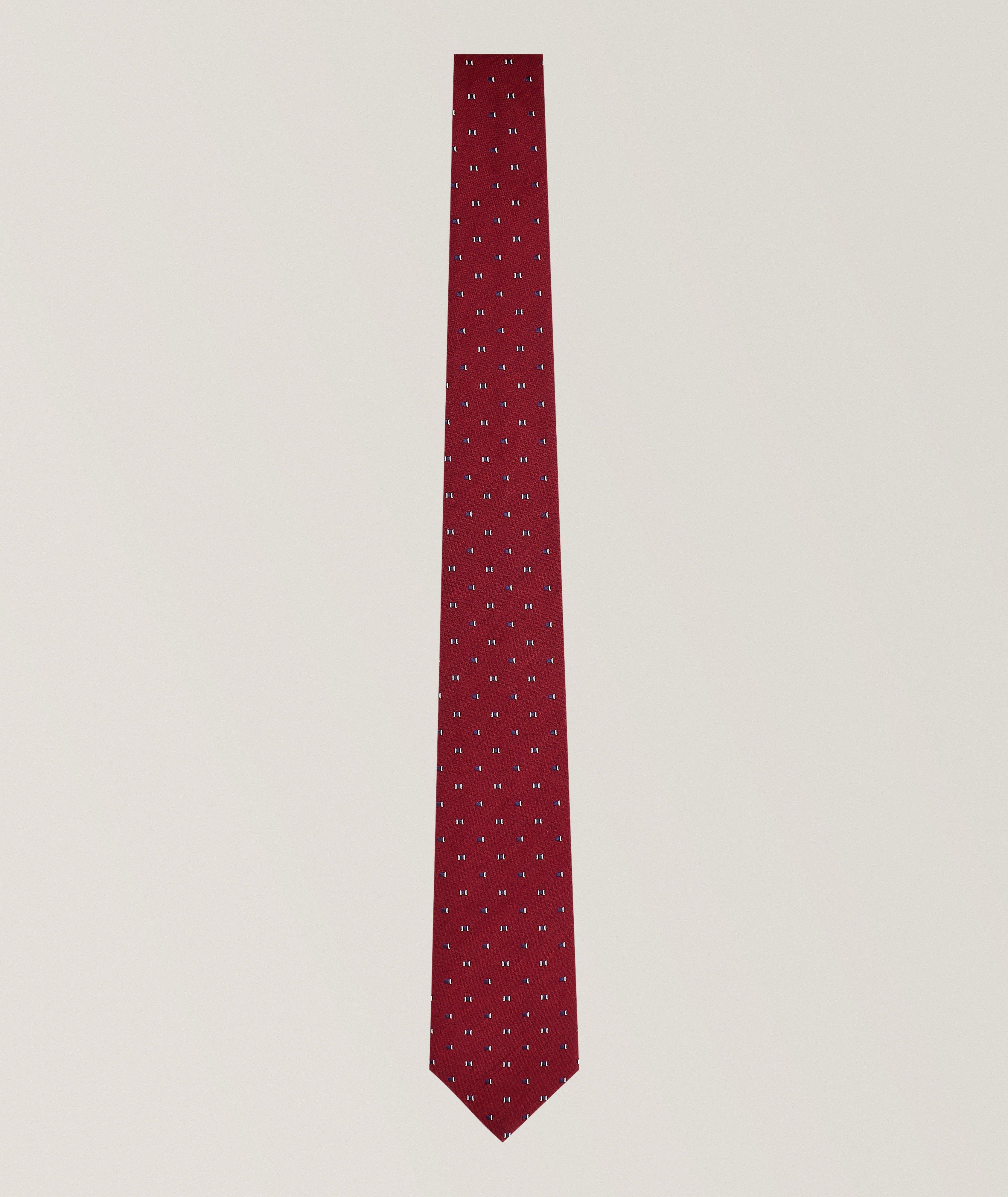 Jacquard Micro-Check Silk-Blend Tie image 0