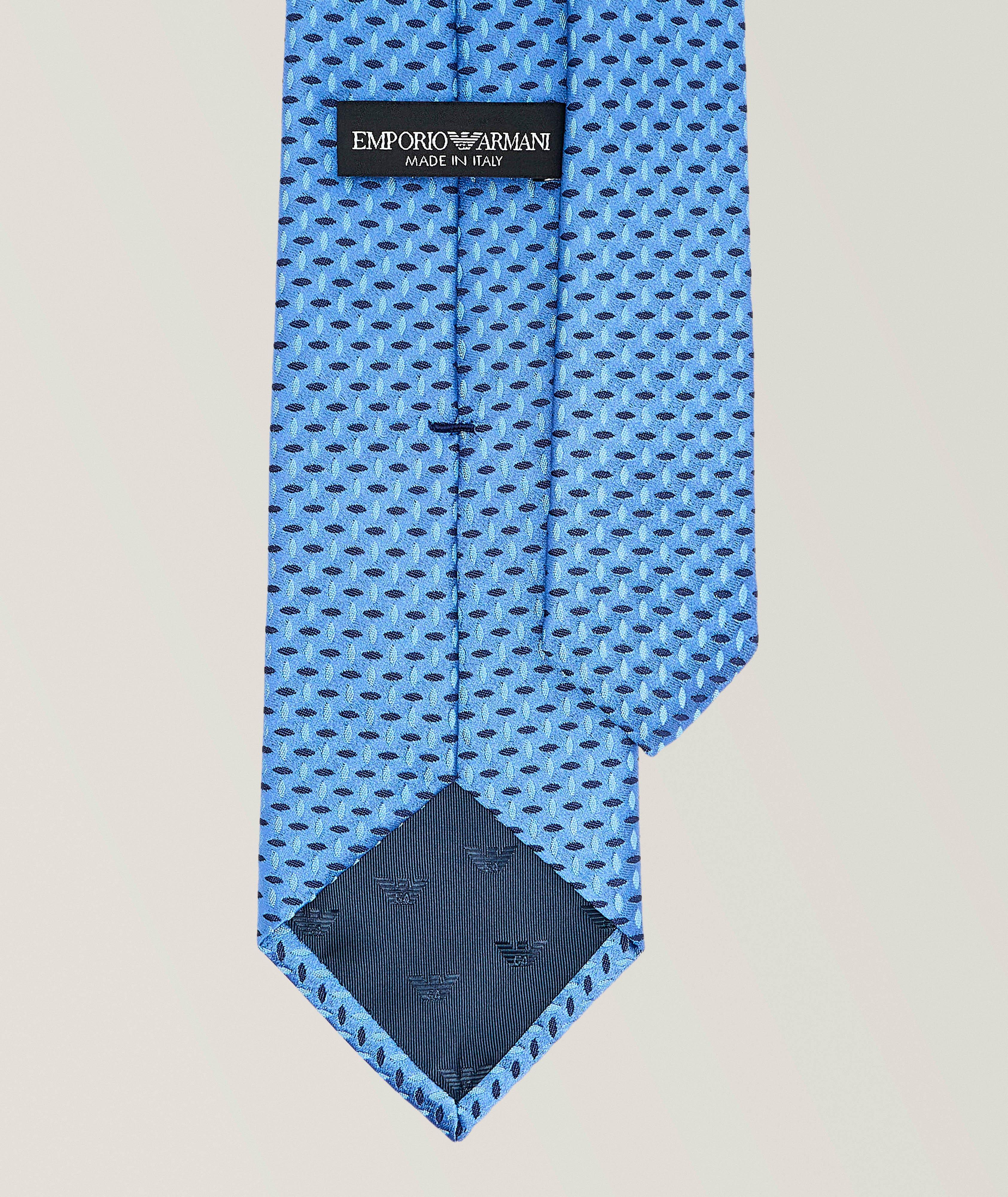 Cravate en soie à motif géométrique jacquard image 1