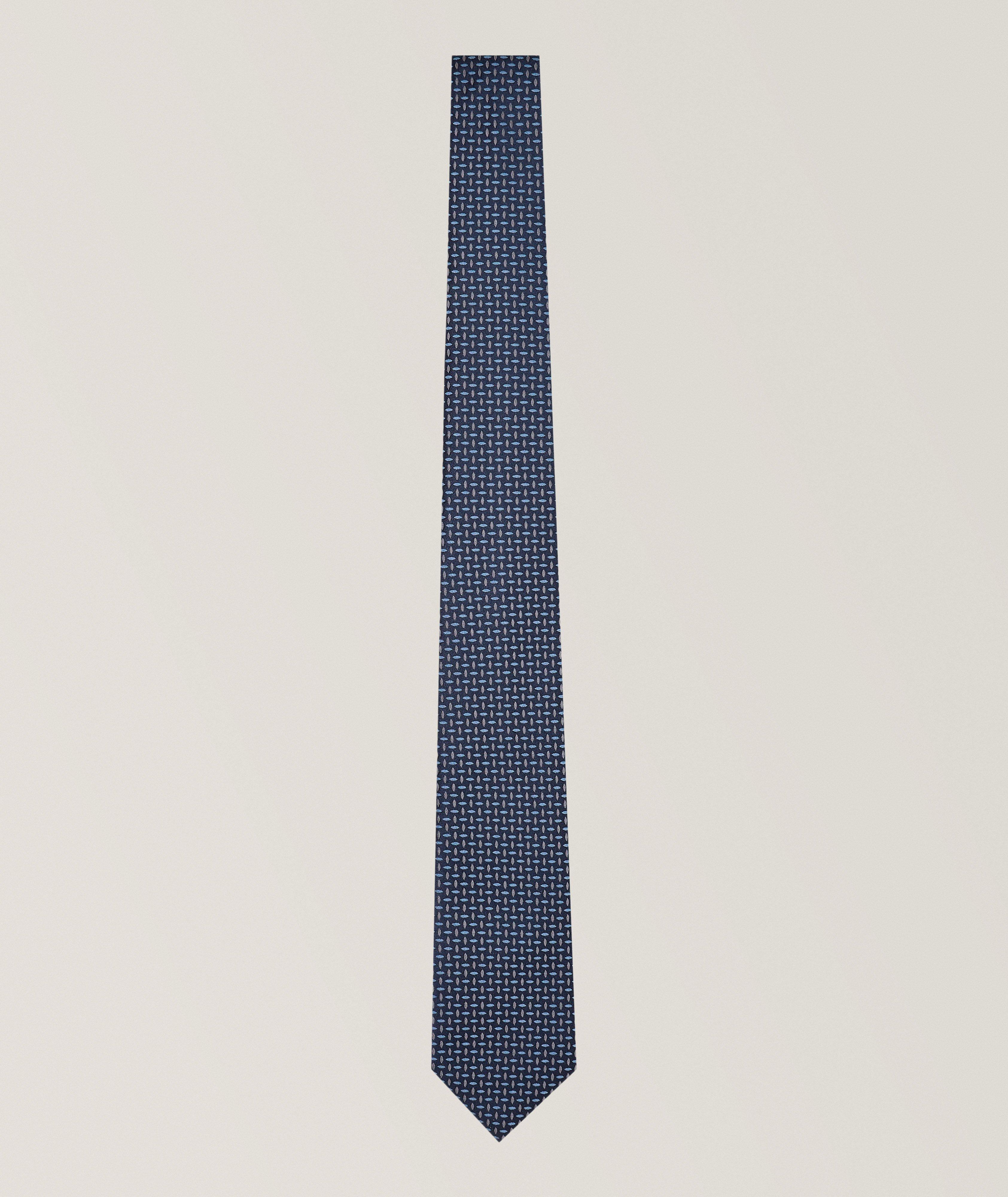 Jacquard Geometric Silk Tie image 0
