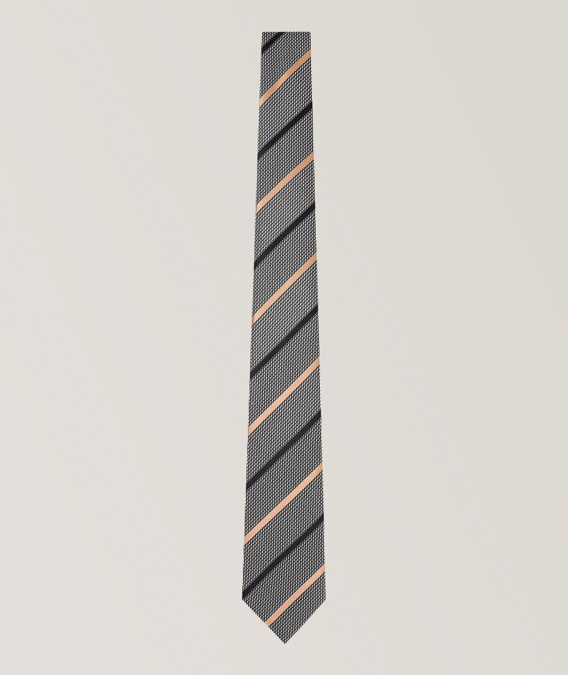 Jacquard Stripe Silk Tie image 0