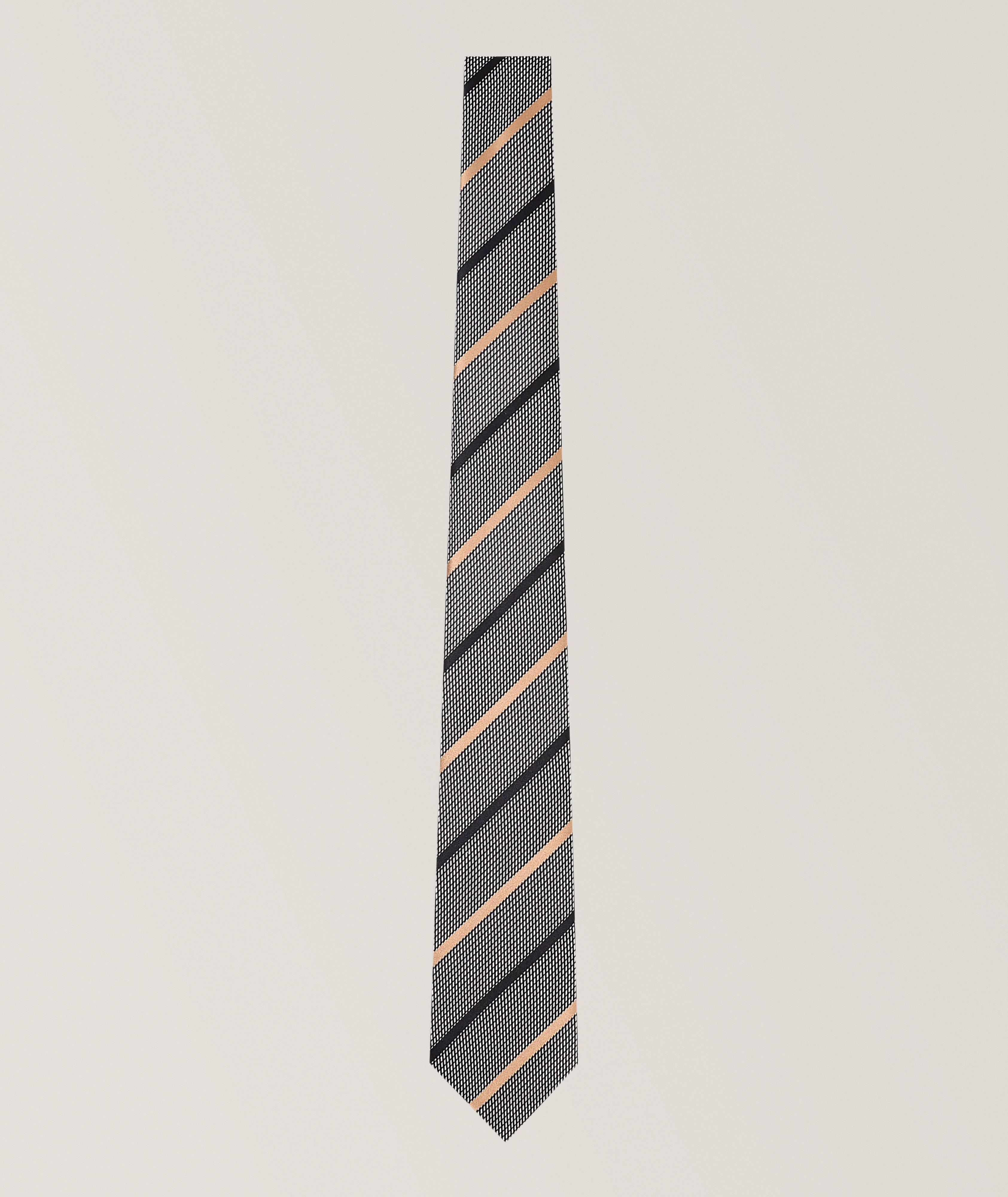 Jacquard Stripe Silk Tie image 0