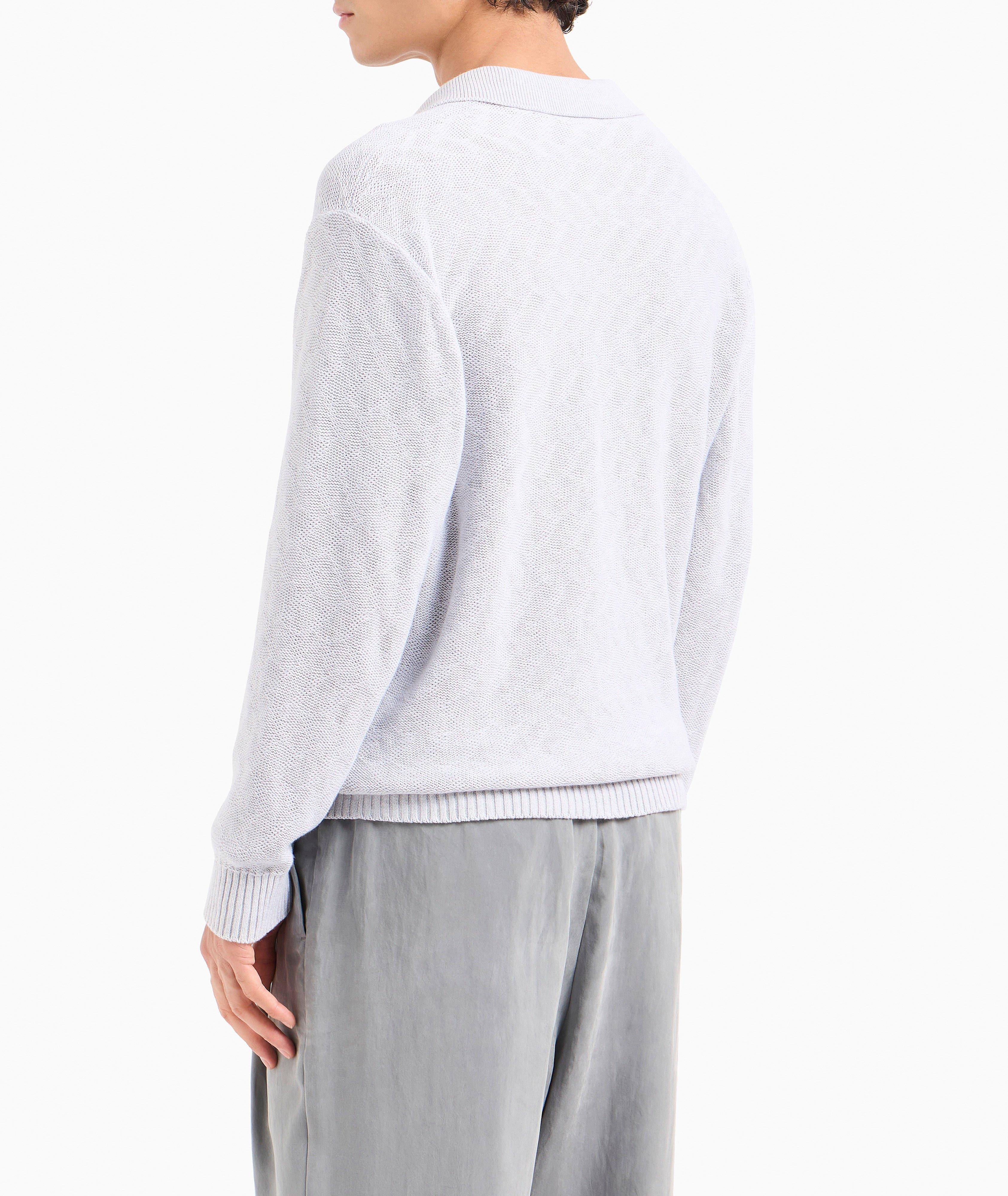 Polo en coton à motif chevrons jacquard image 2