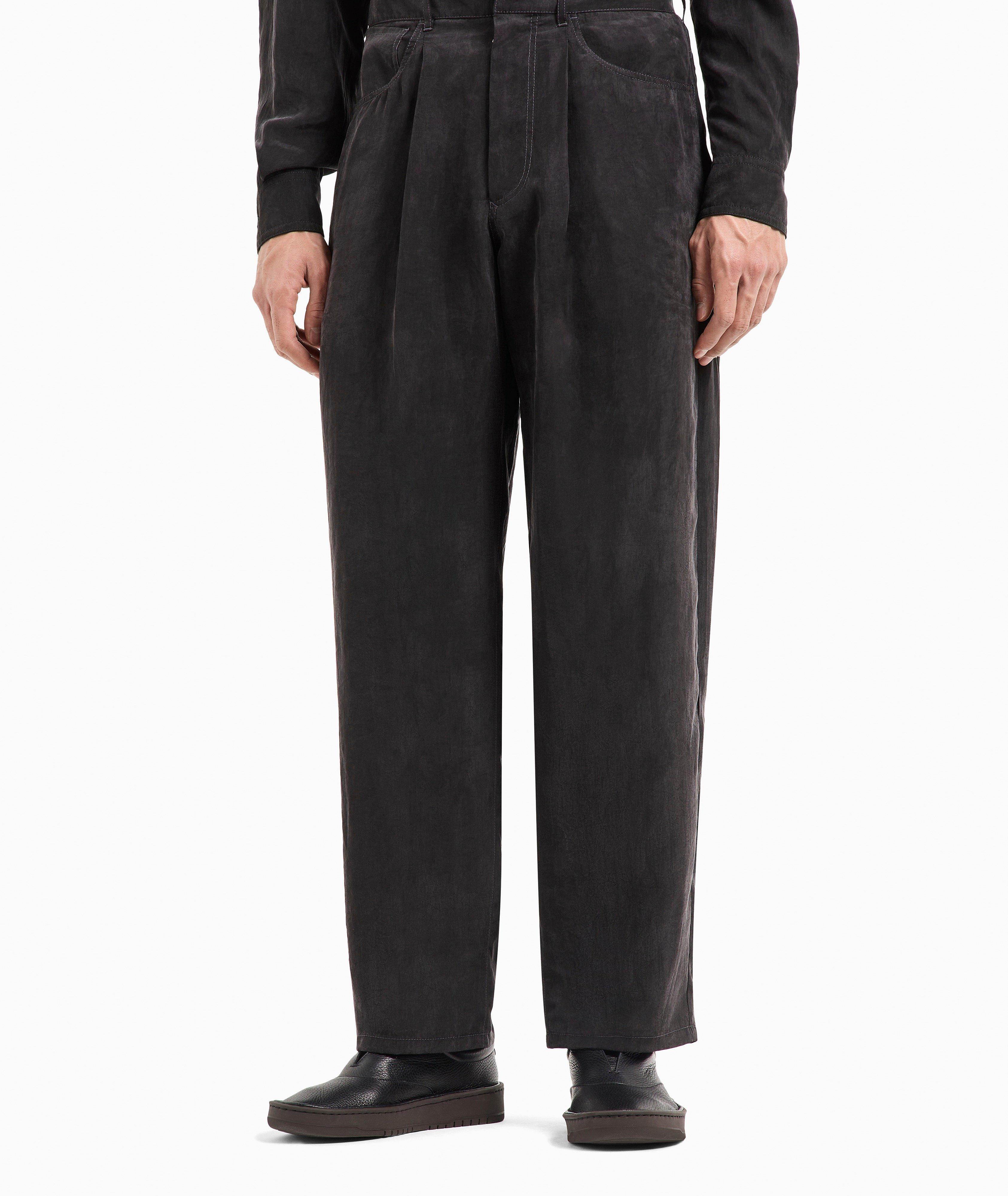 Single-Pleat Lyocell Canvas Trousers image 1
