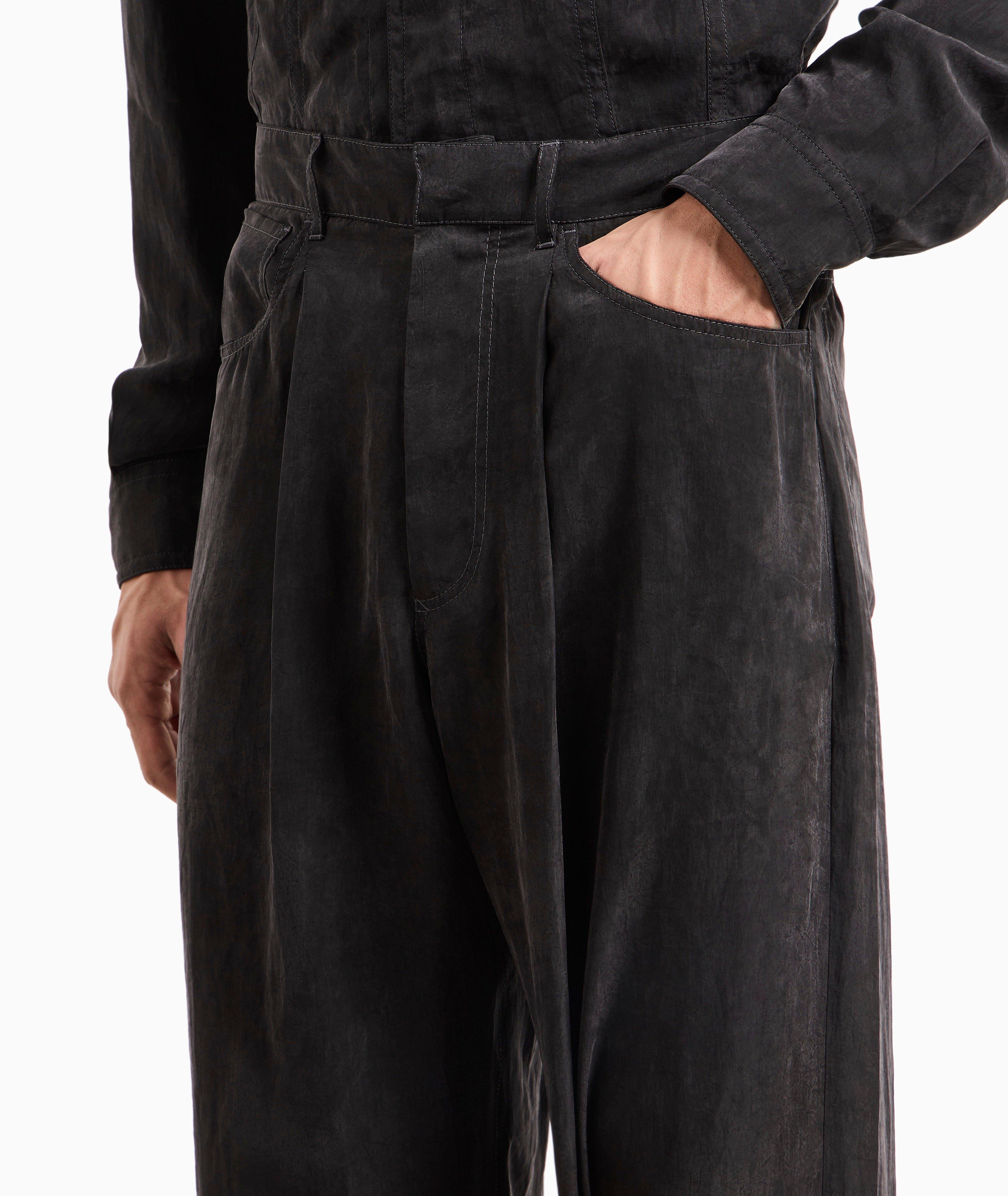 Single-Pleat Lyocell Canvas Trousers image 3