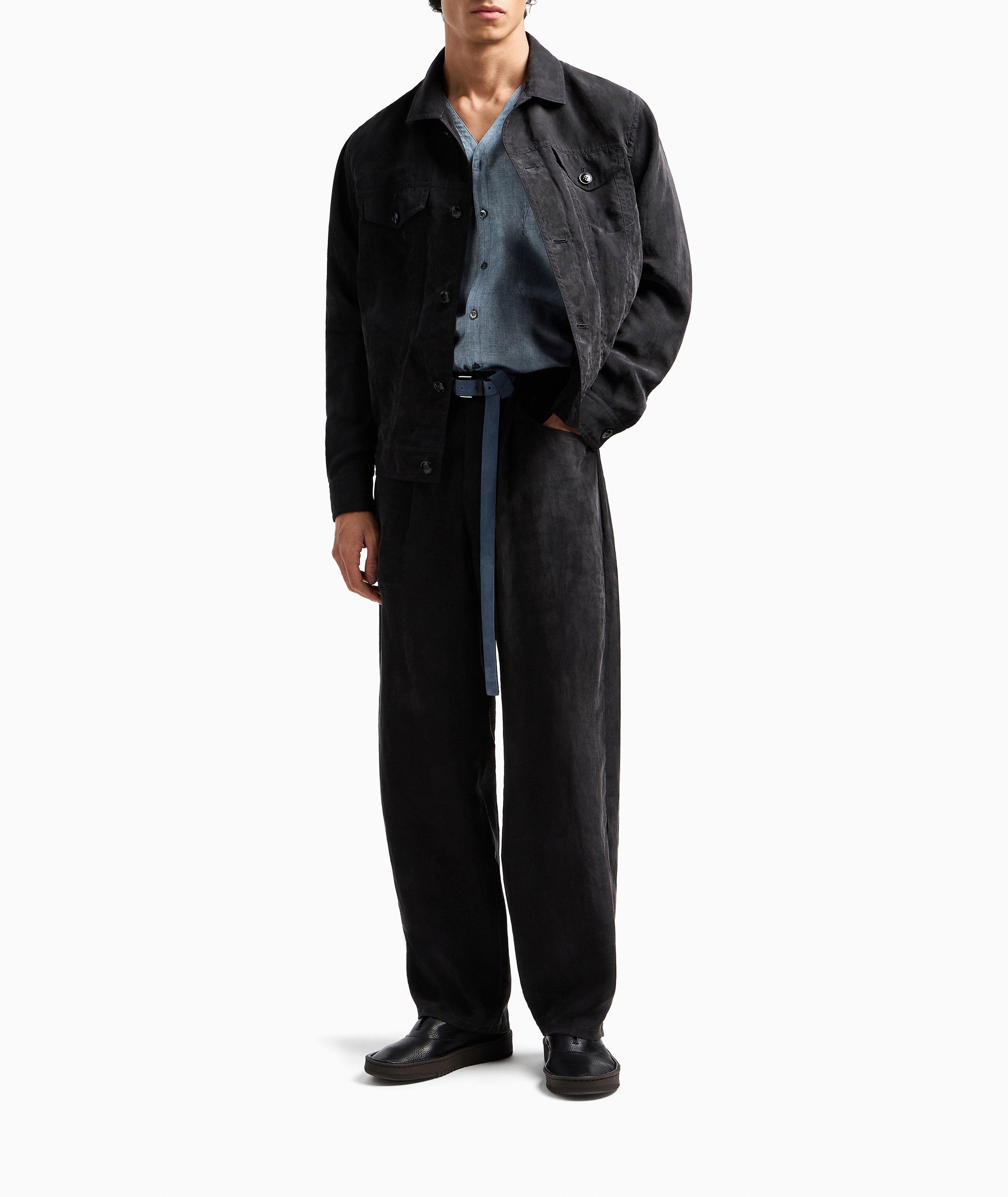 Single-Pleat Lyocell Canvas Trousers image 4