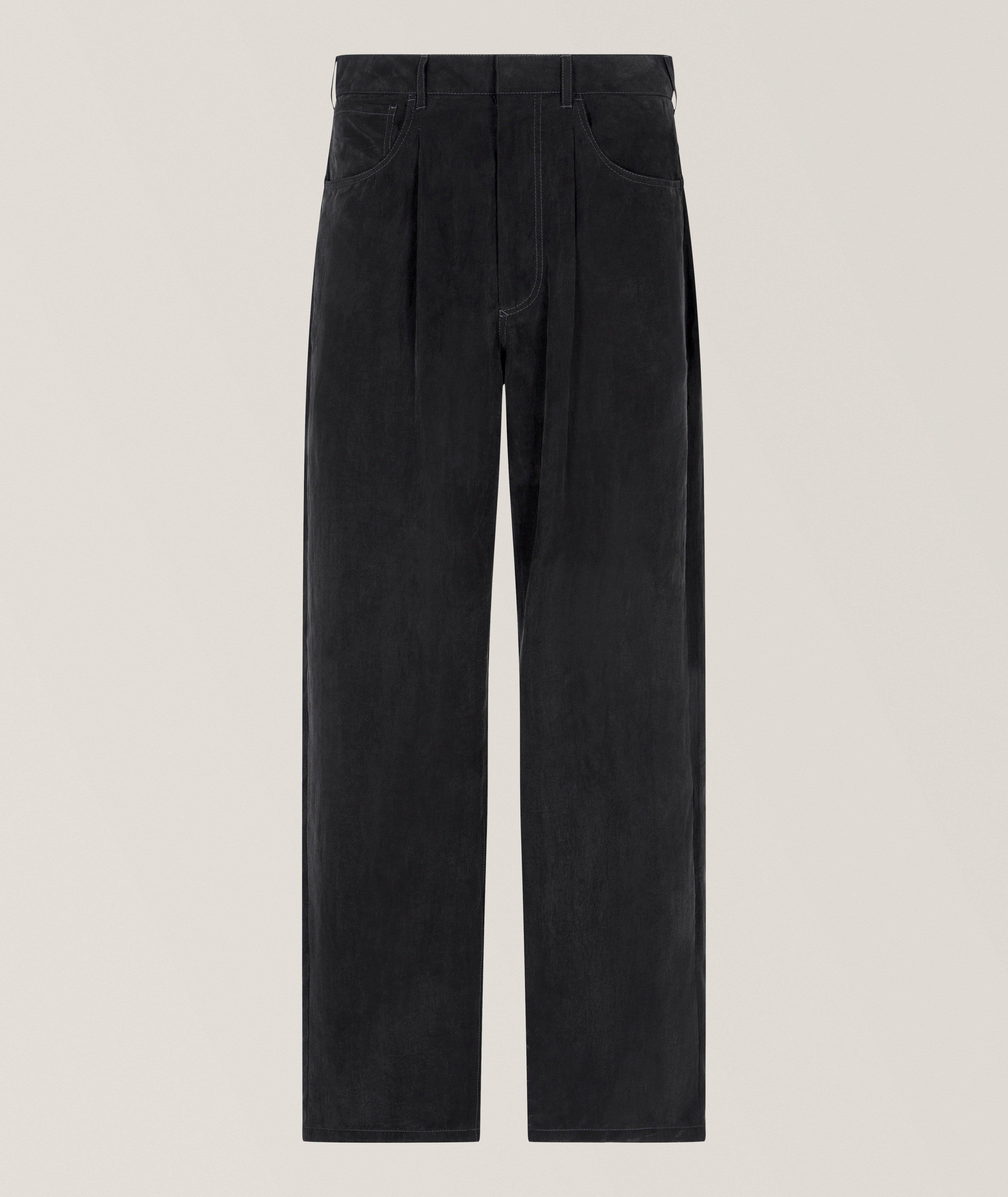 Single-Pleat Lyocell Canvas Trousers image 0