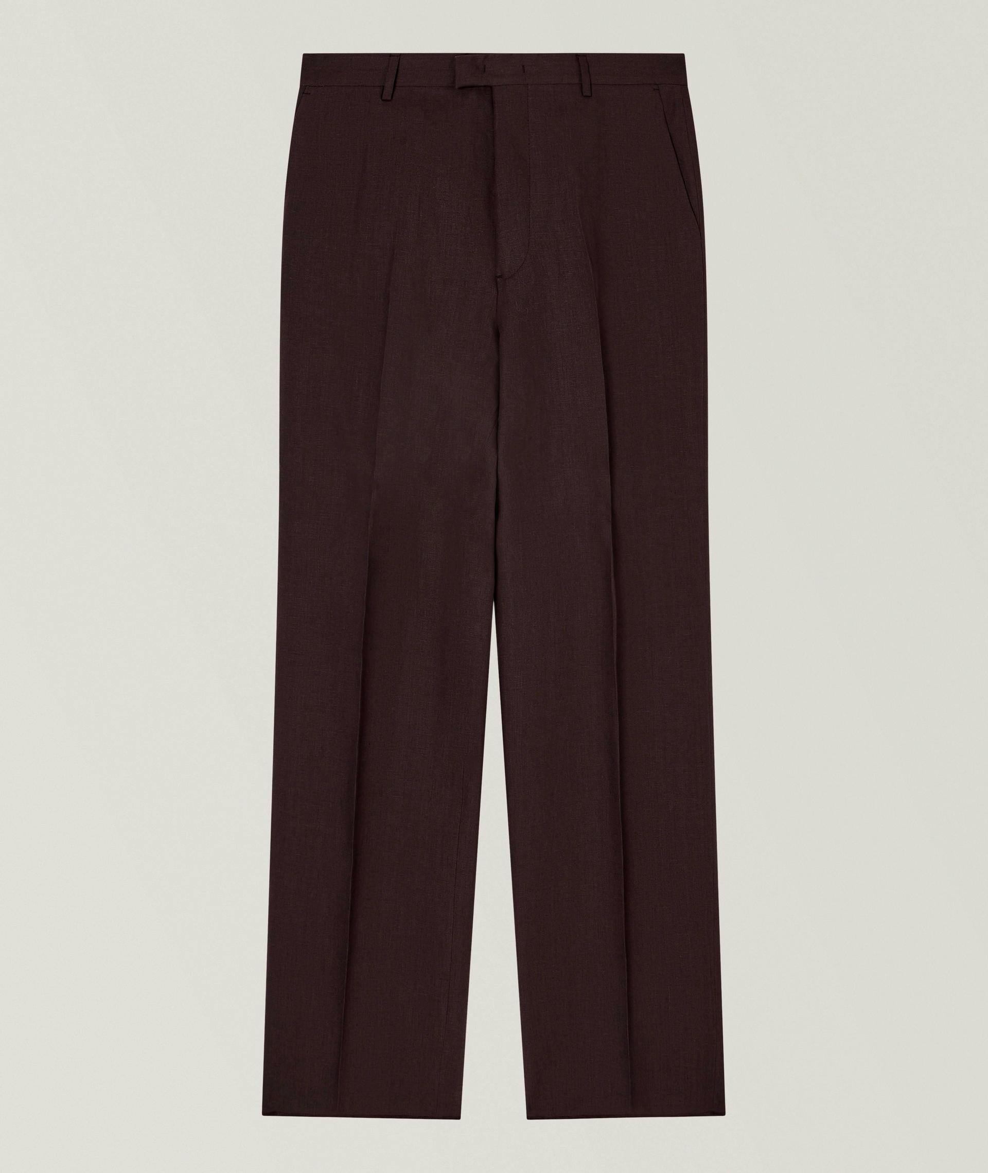 Straight-Leg Linen Dress Pants image 0