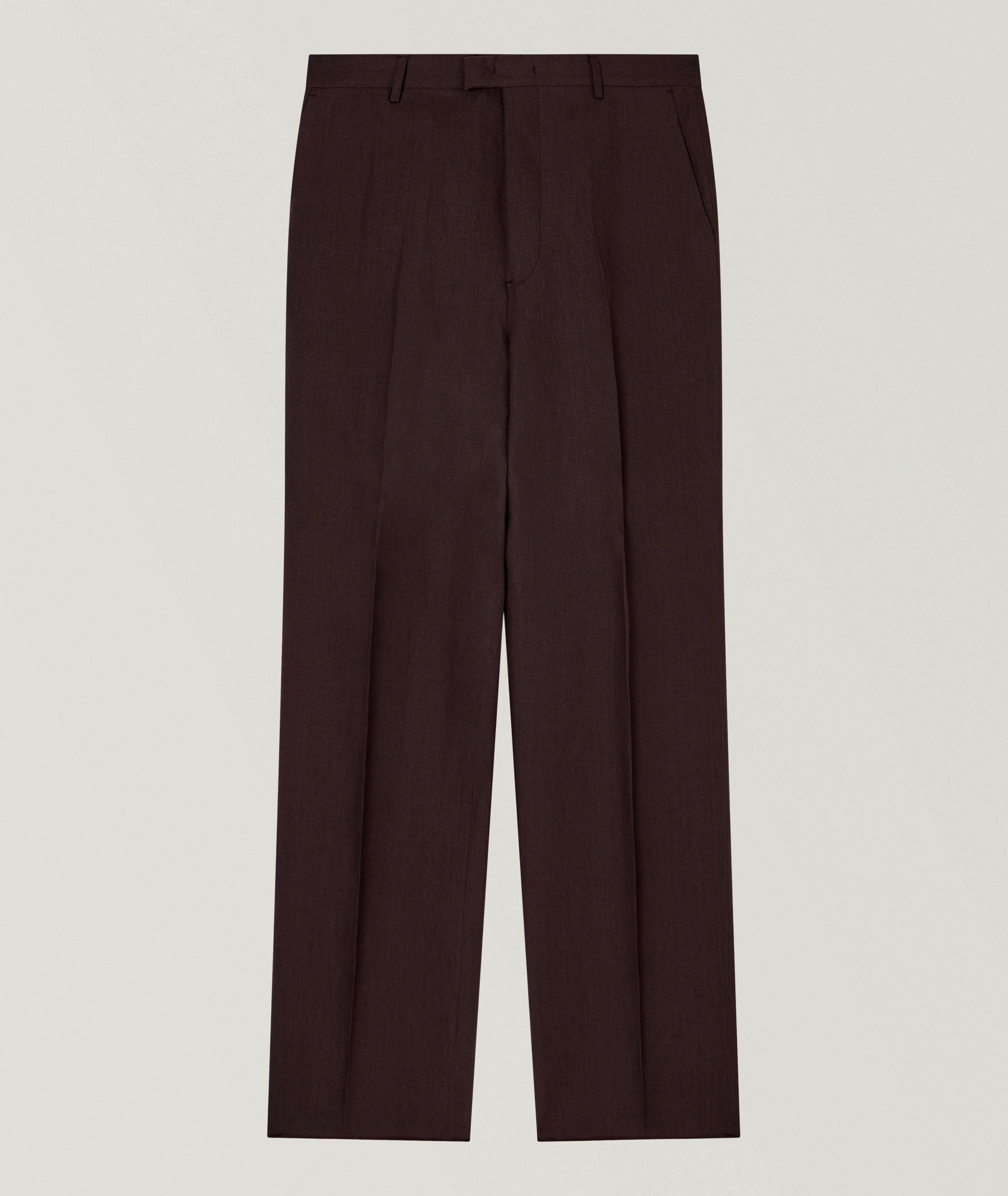 Straight-Leg Linen Dress Pants image 0