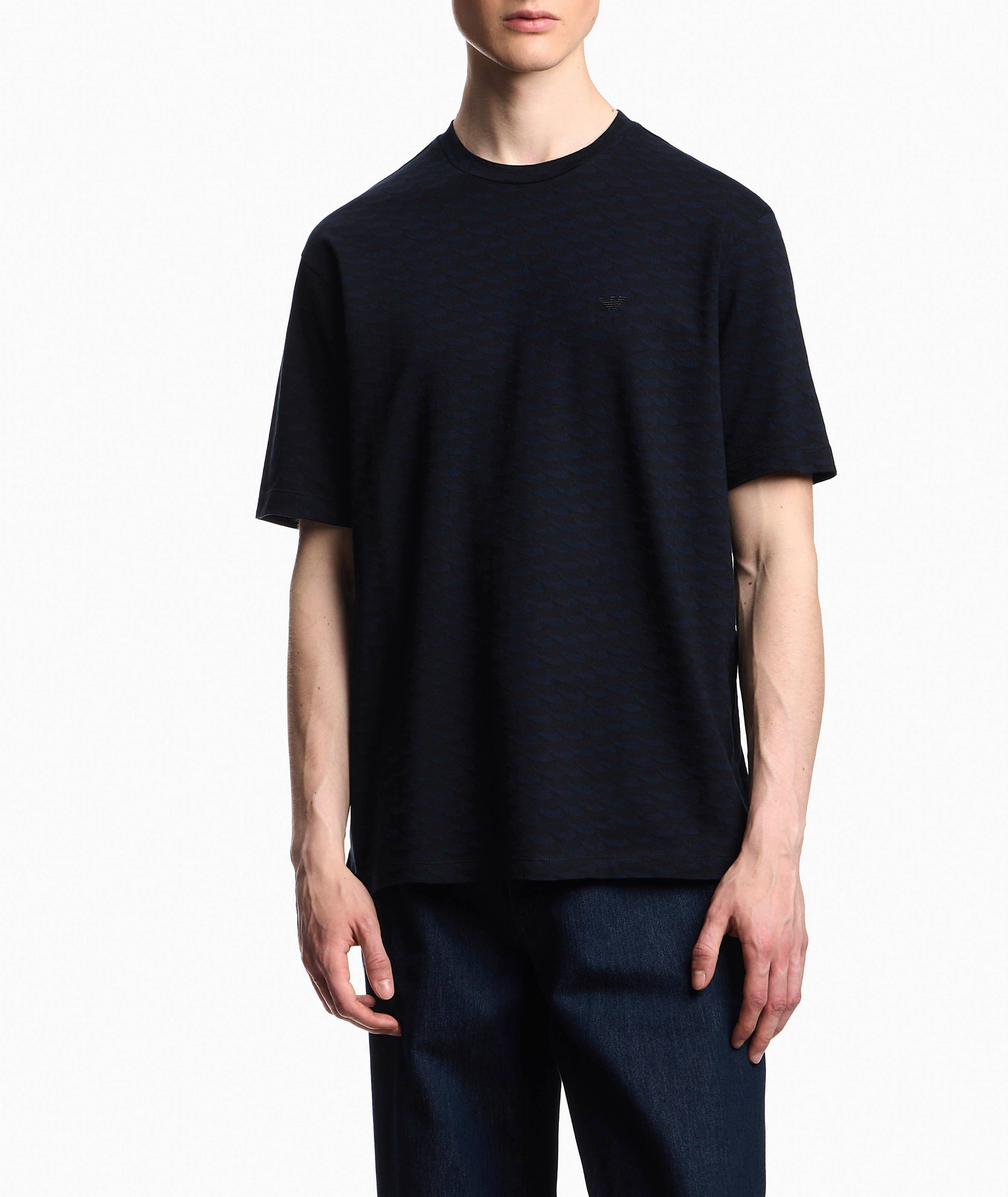 Optical Jacquard Cotton Crewneck T-Shirt image 1