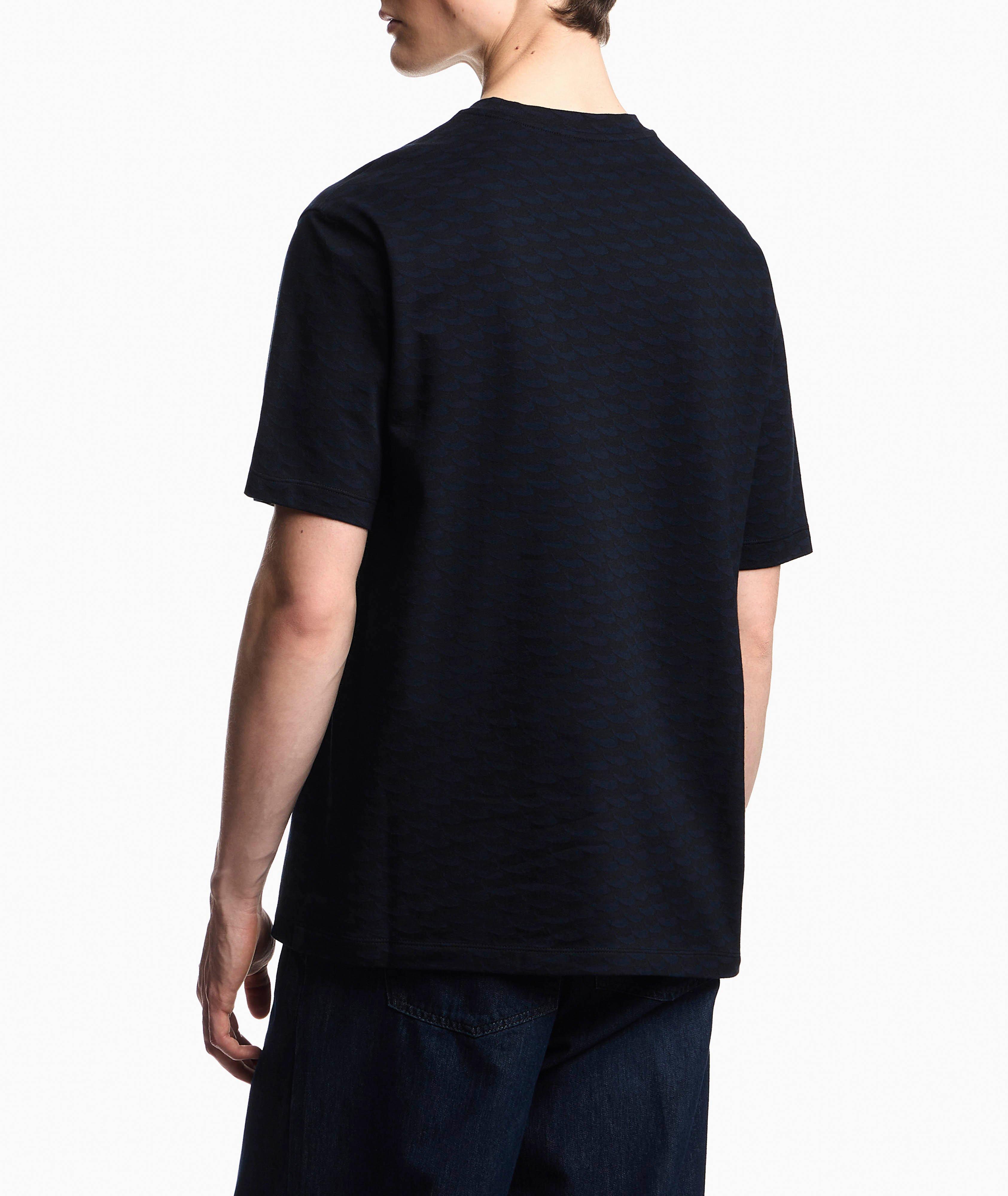 Optical Jacquard Cotton Crewneck T-Shirt image 2