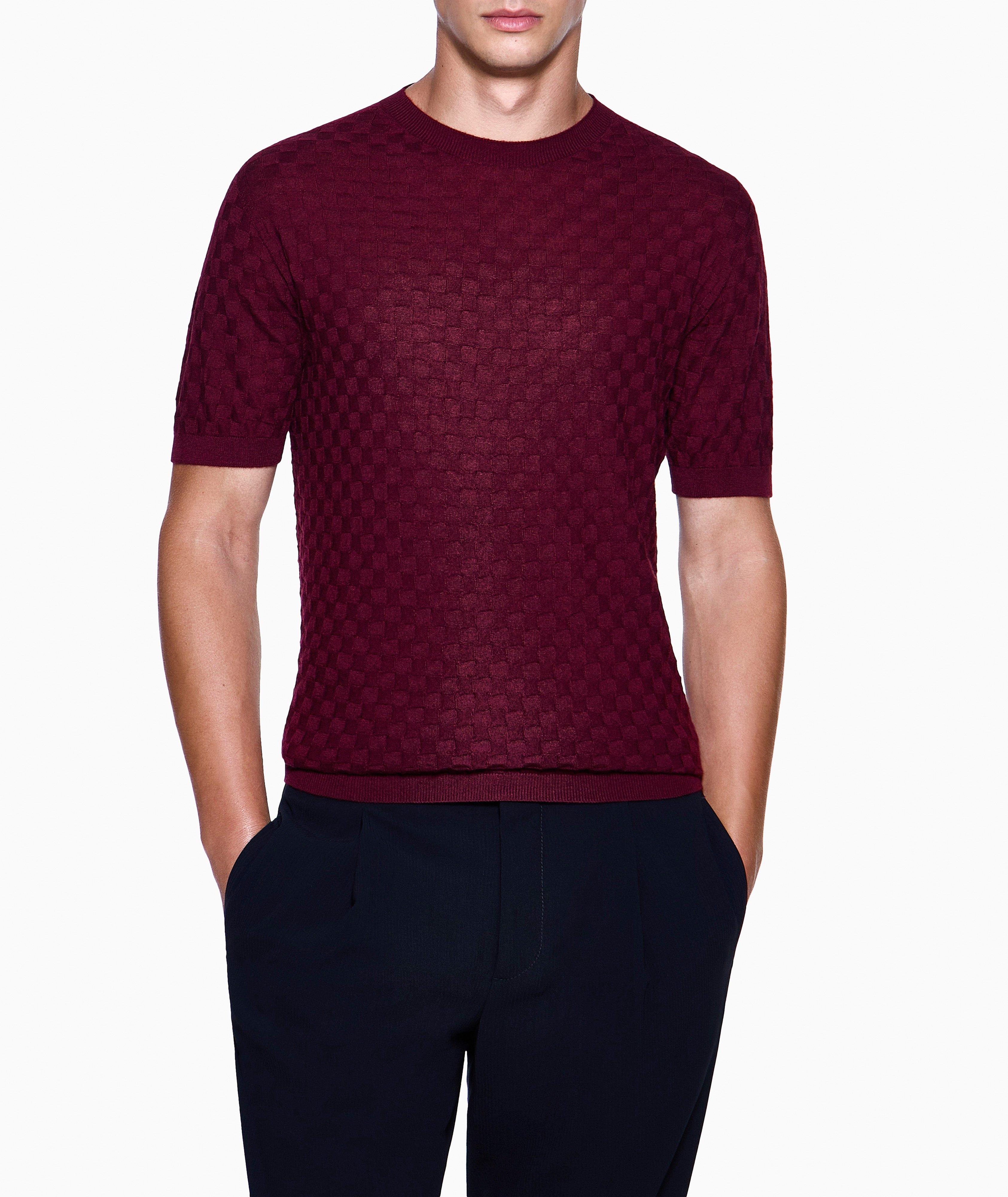 Geometric Knit Cashmere-Silk Sweater image 1