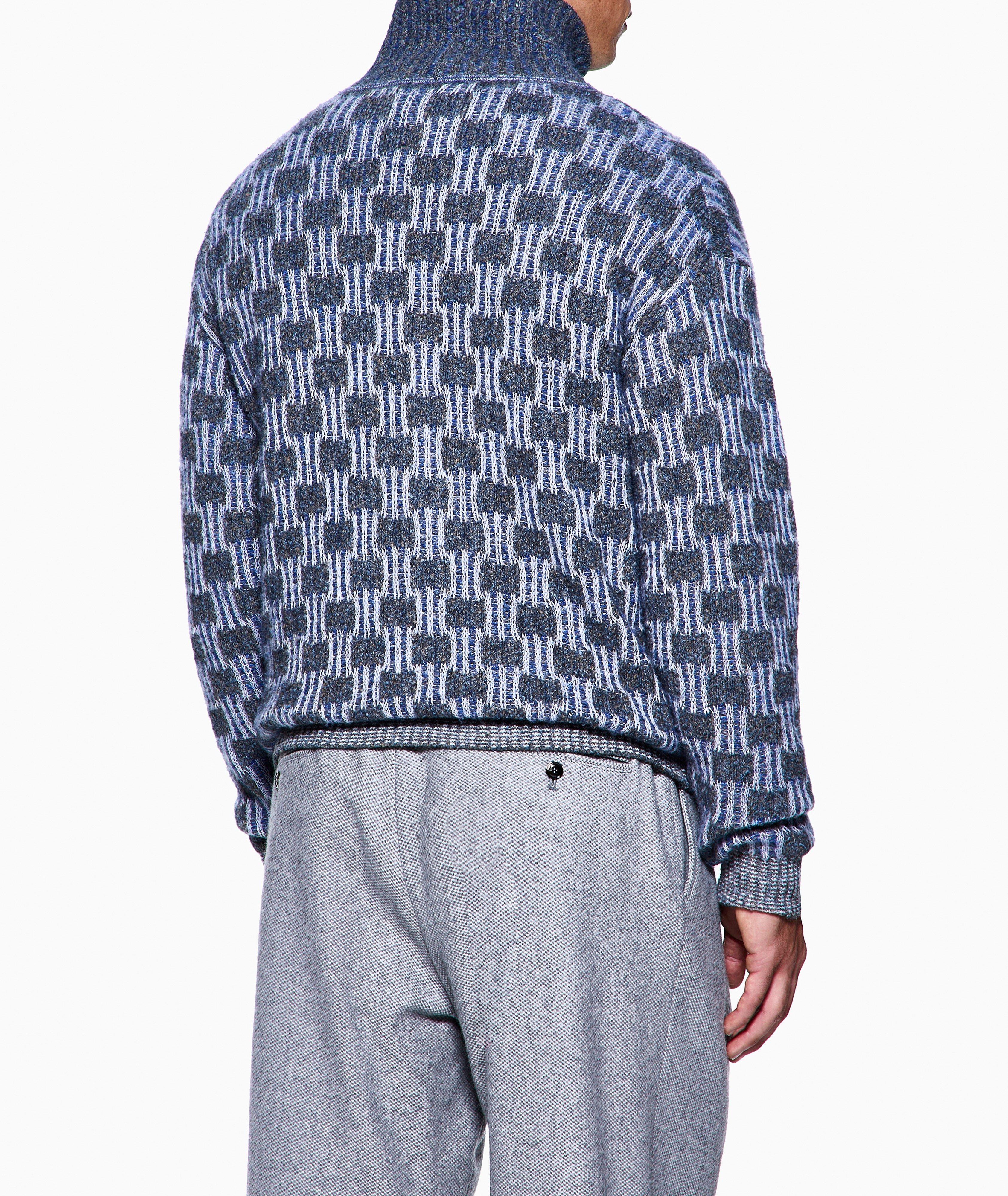 Patterned Knit Turtleneck Sweater image 2