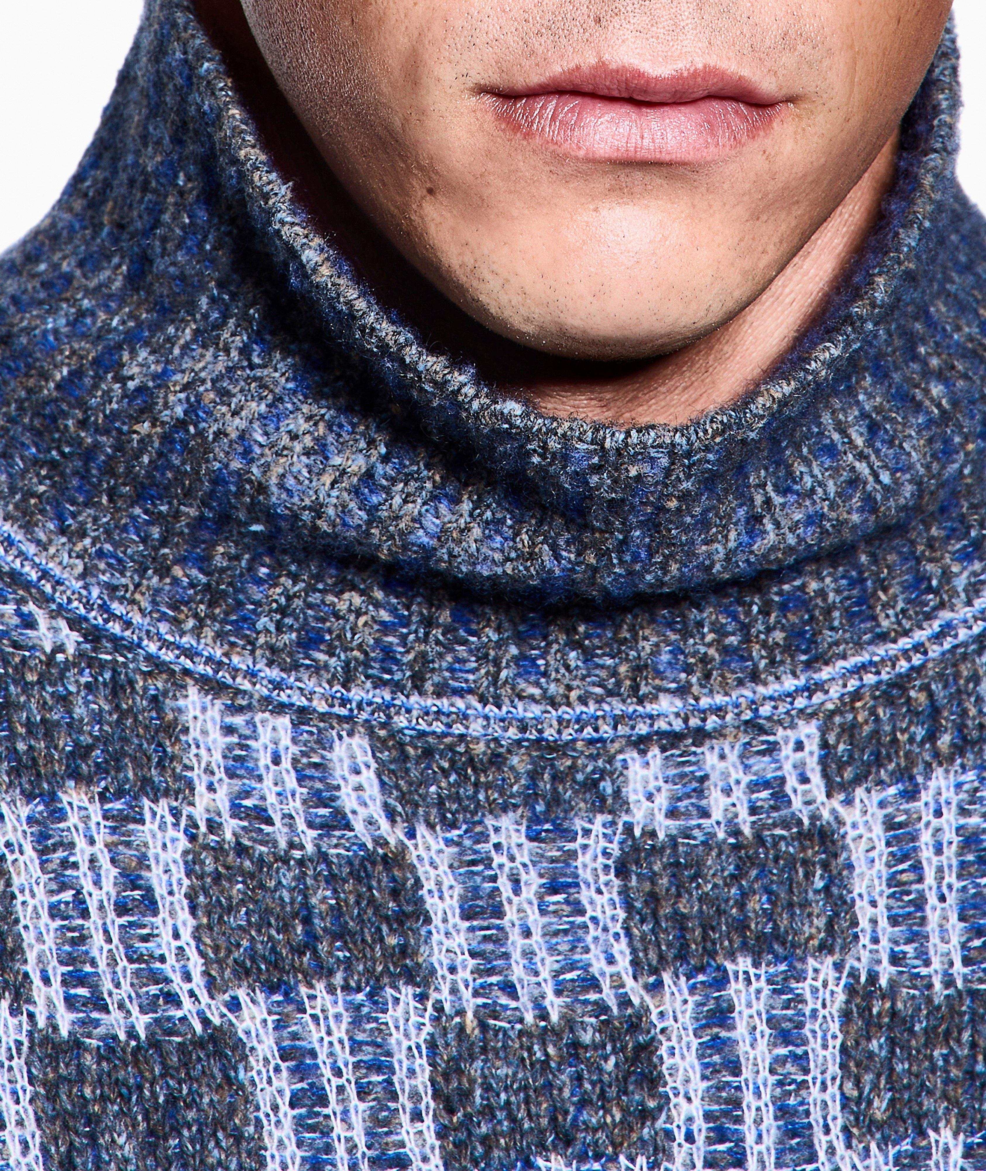 Patterned Knit Turtleneck Sweater image 3