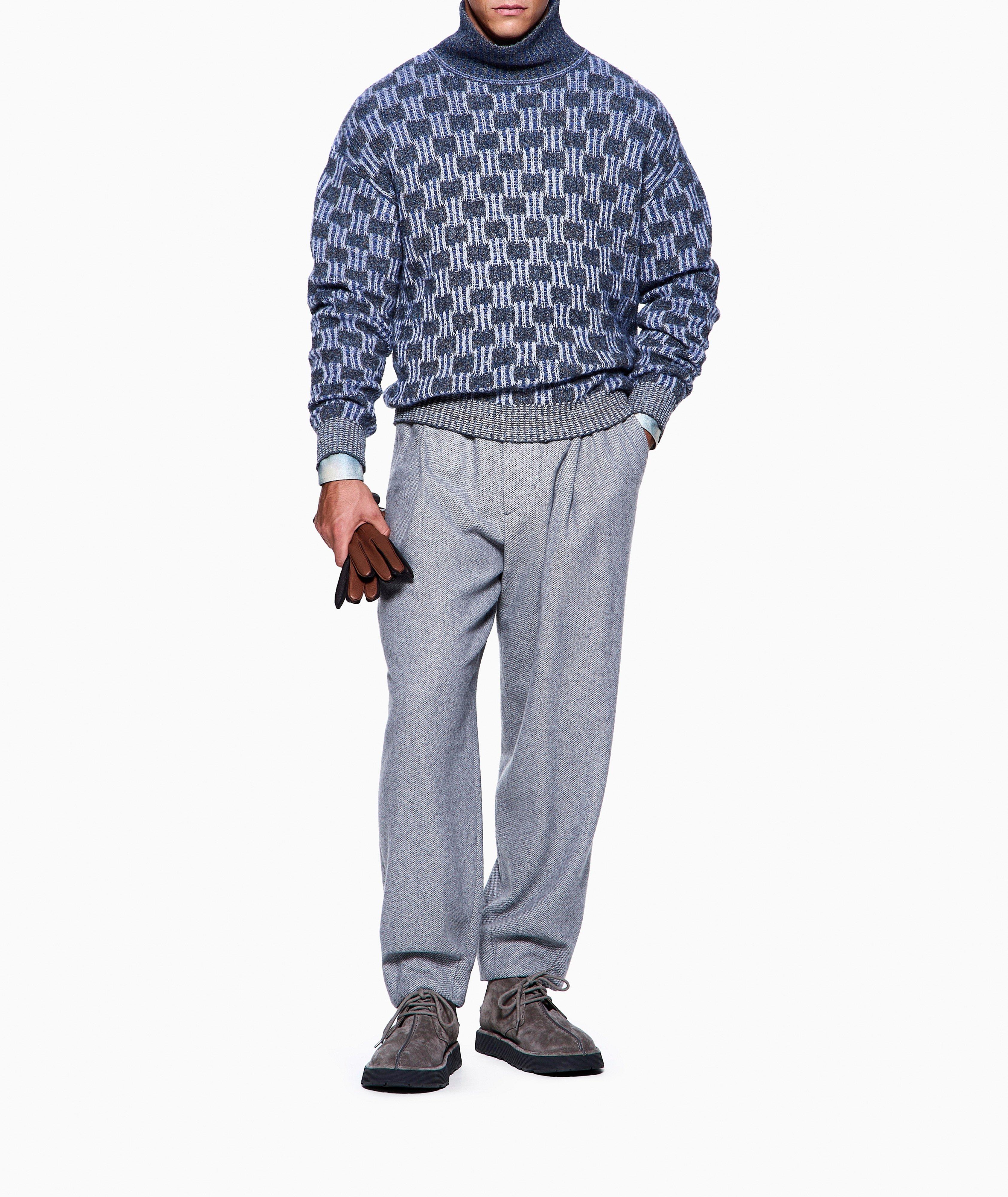 Patterned Knit Turtleneck Sweater image 4