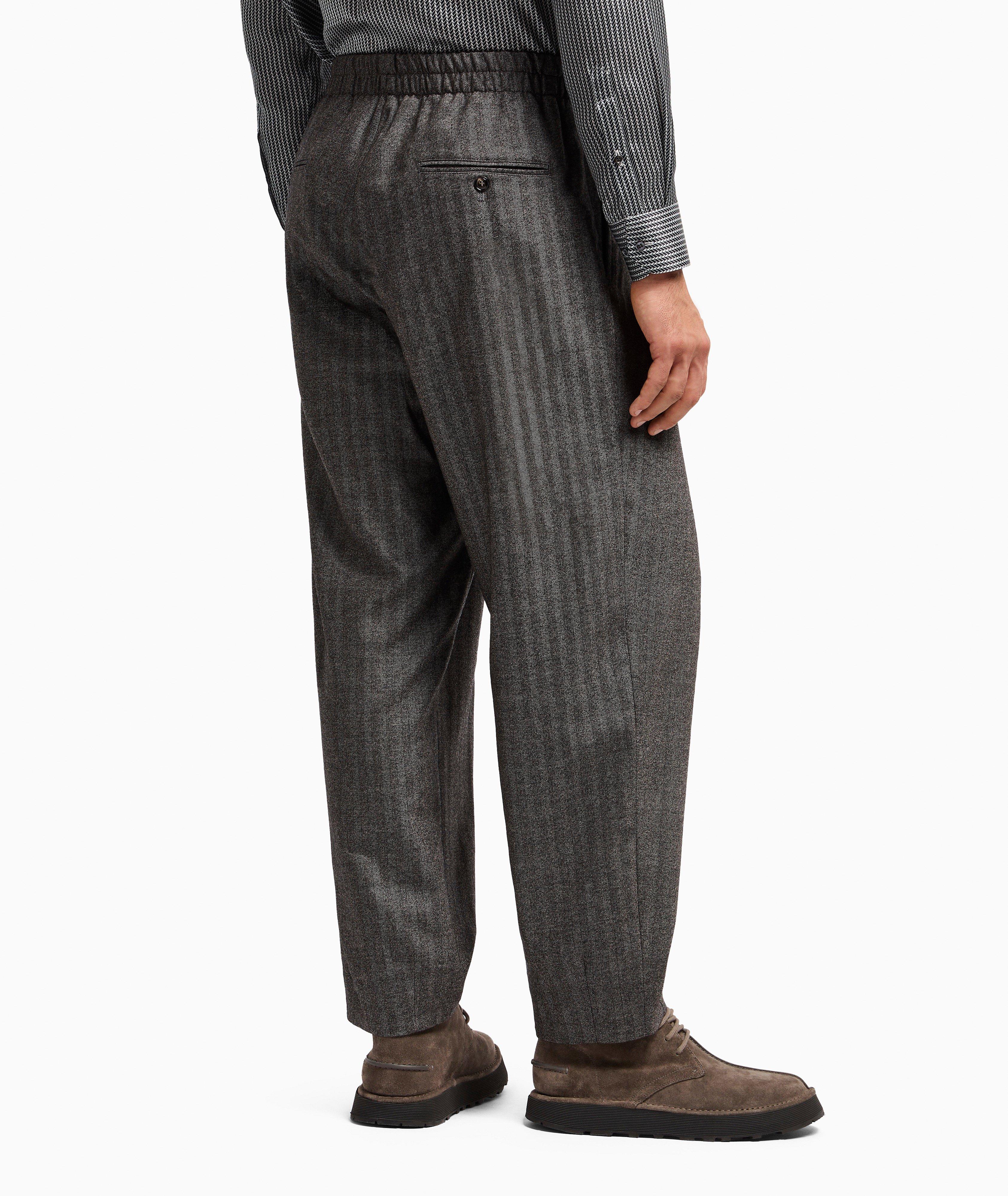Herringbone Wool-Blend Tapered Pants image 2