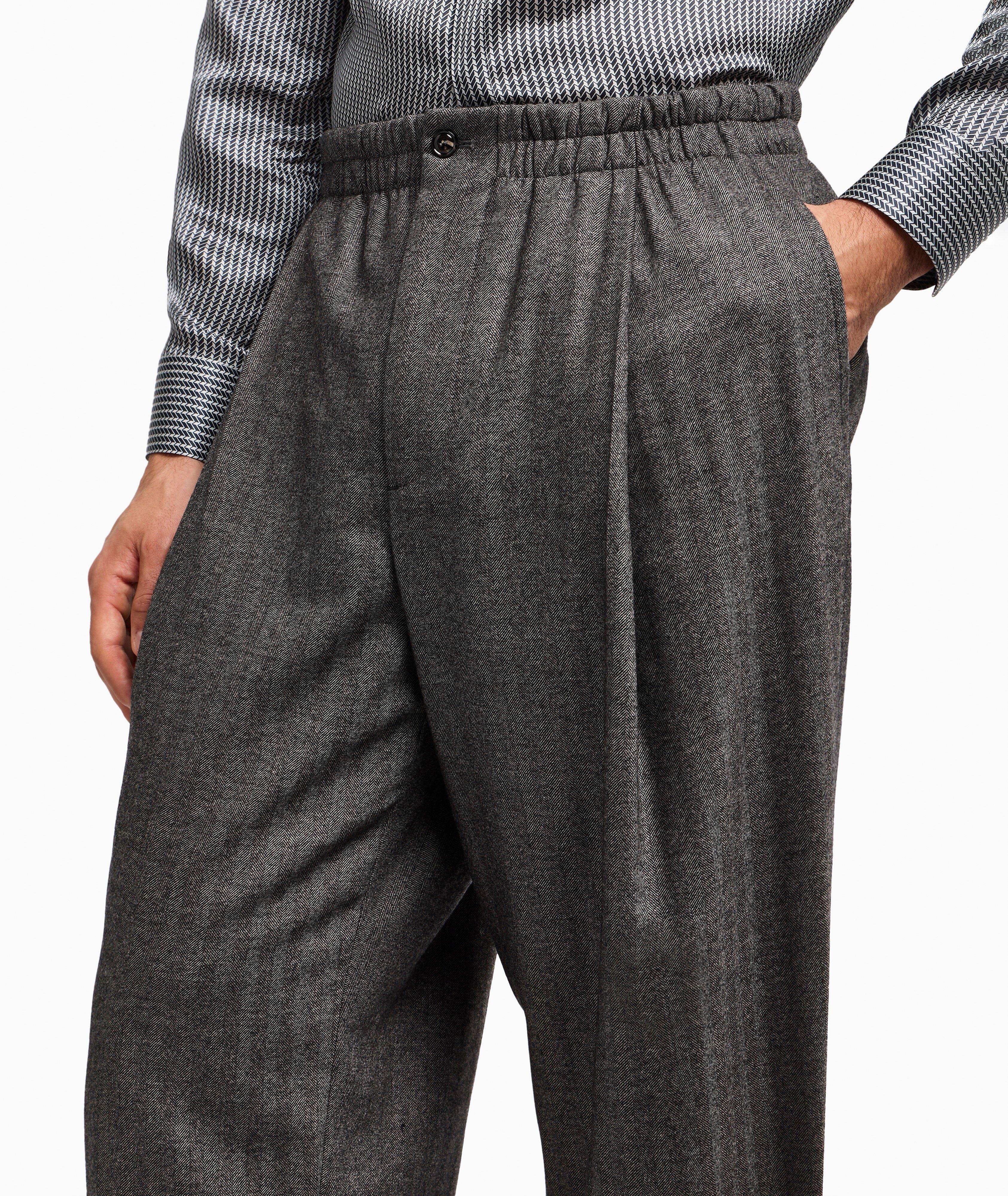Herringbone Wool-Blend Tapered Pants image 3