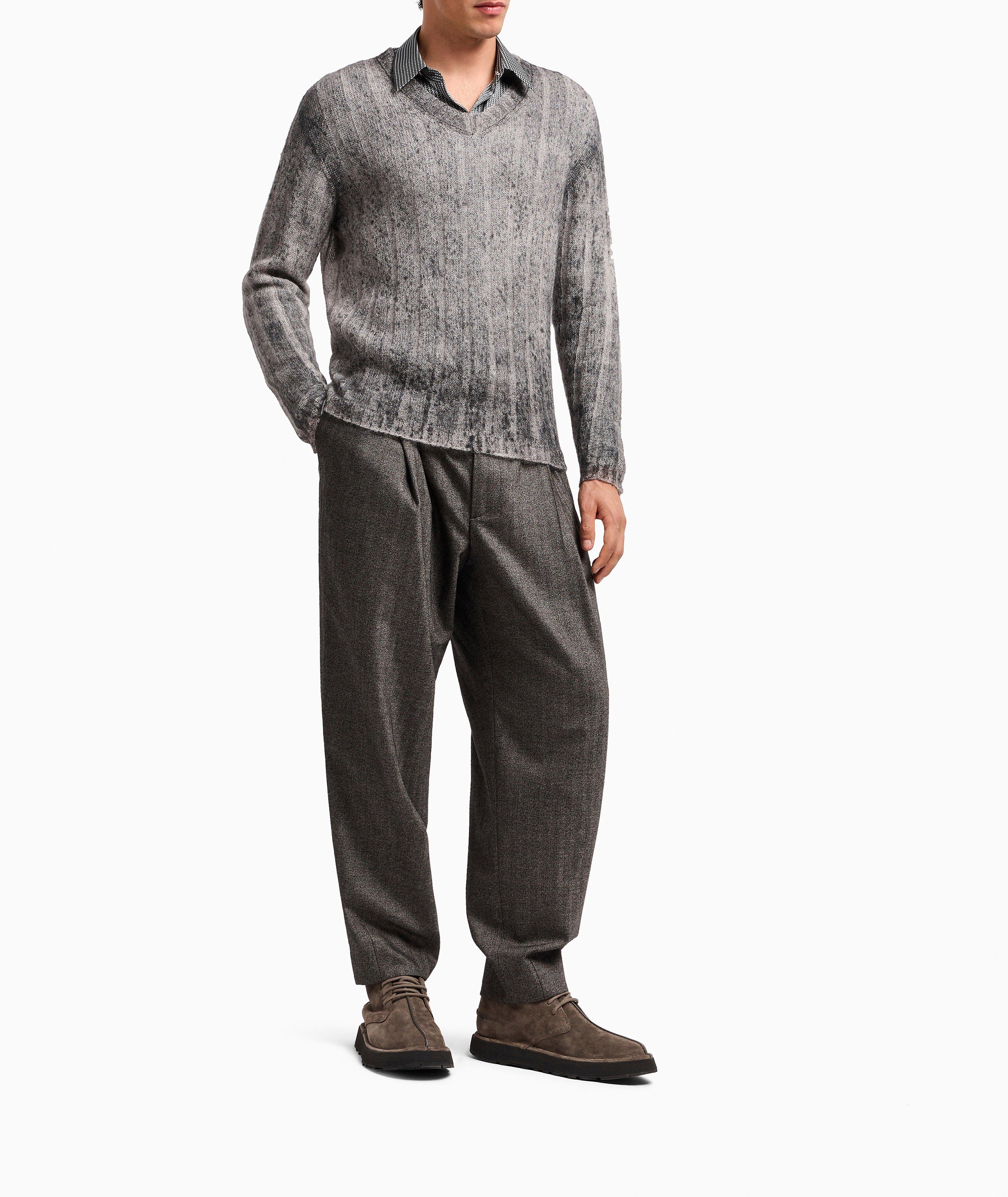Herringbone Wool-Blend Tapered Pants image 4