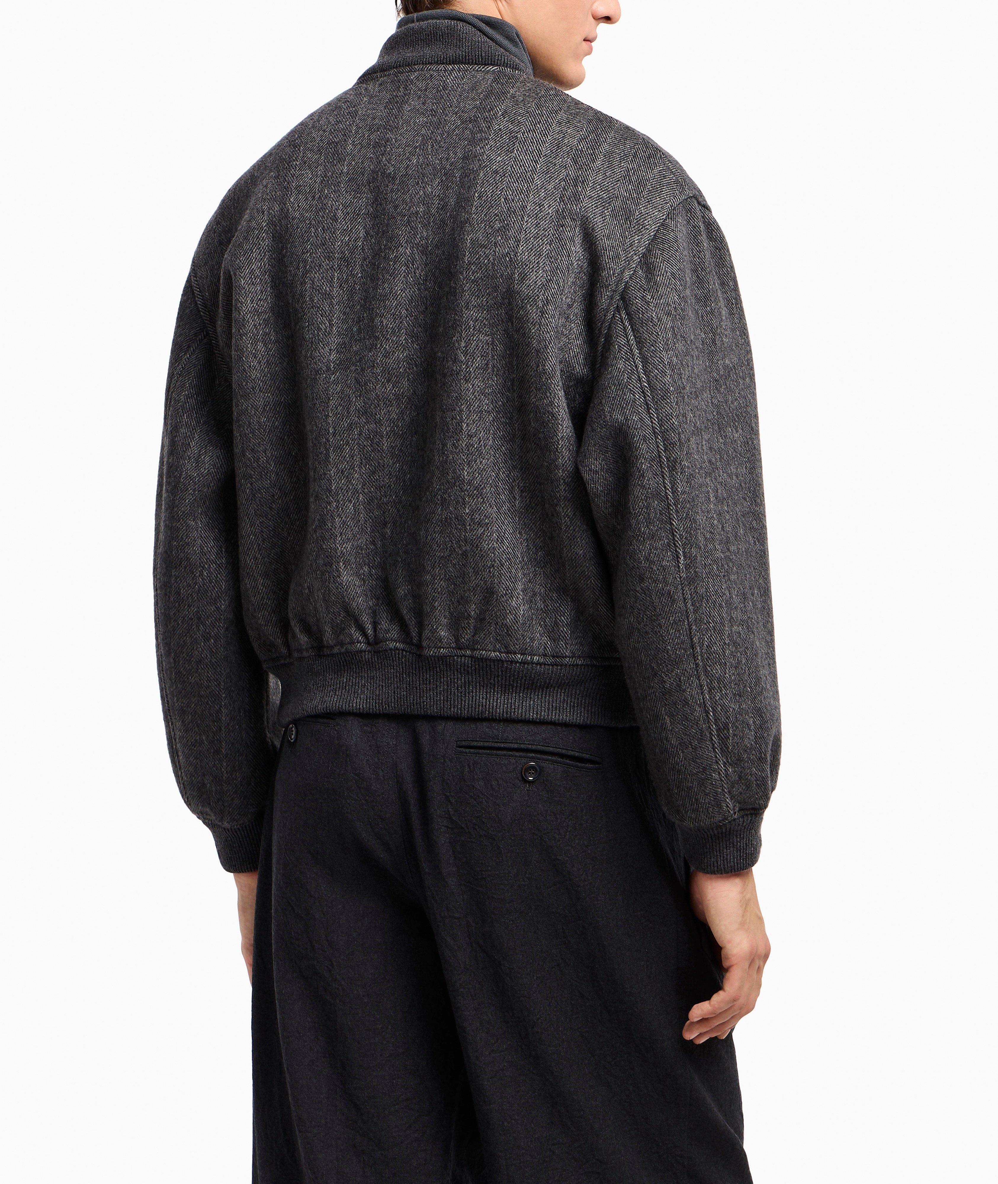 Herringbone Cashmere Bomber Jacket  image 2