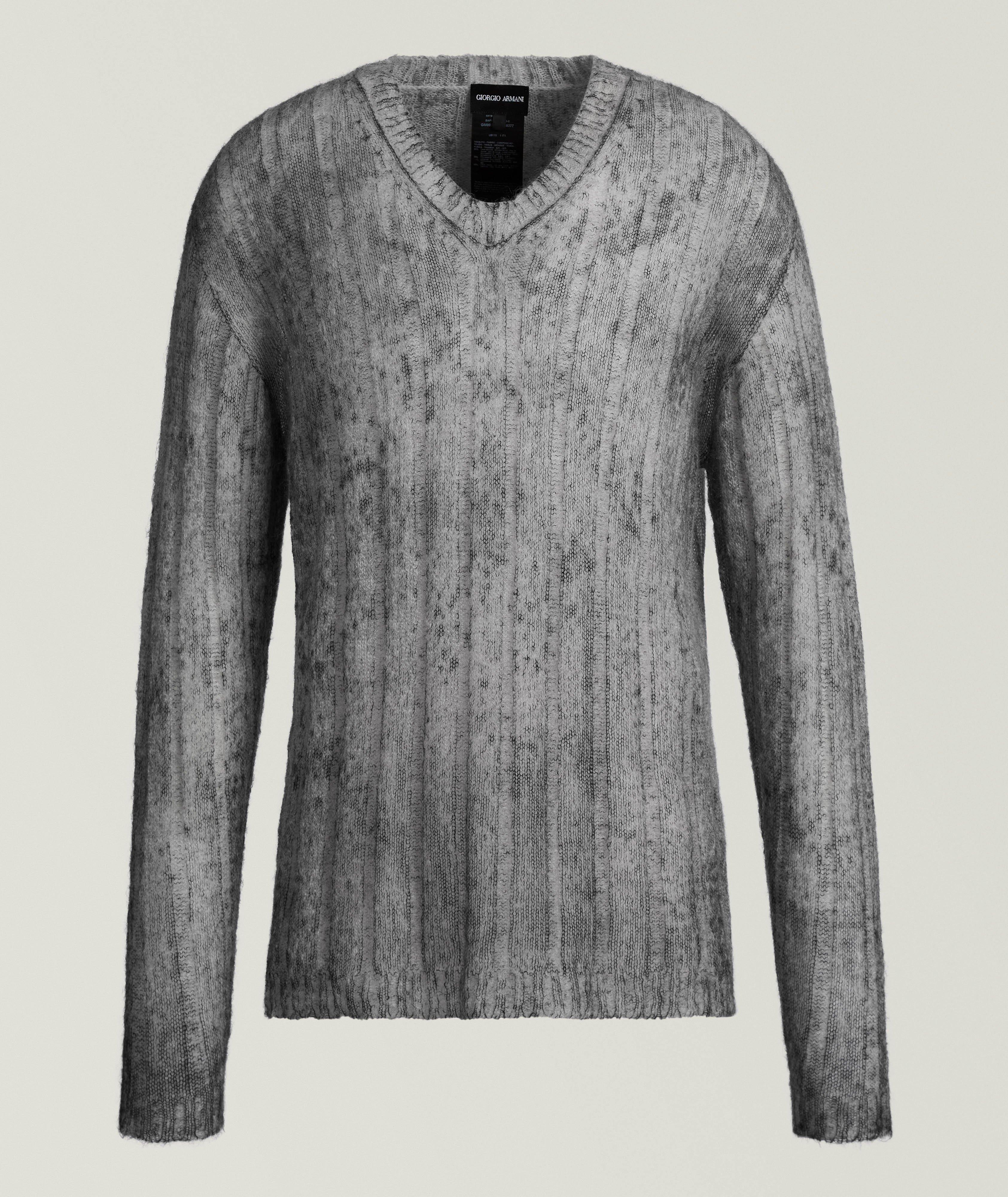 Pull à col en V en mélange de mohair image 0