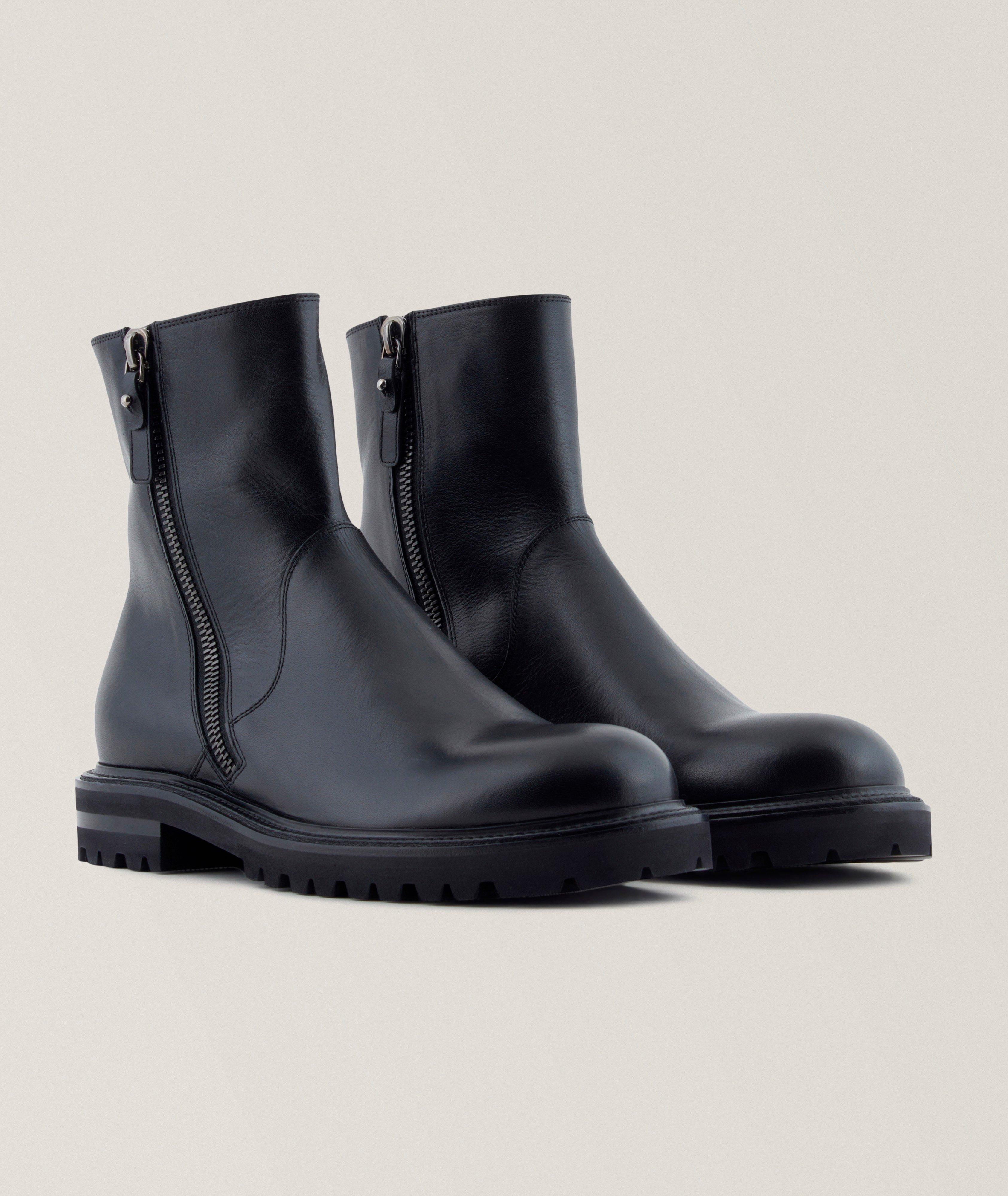 Leather Double-Zip Boots  image 1