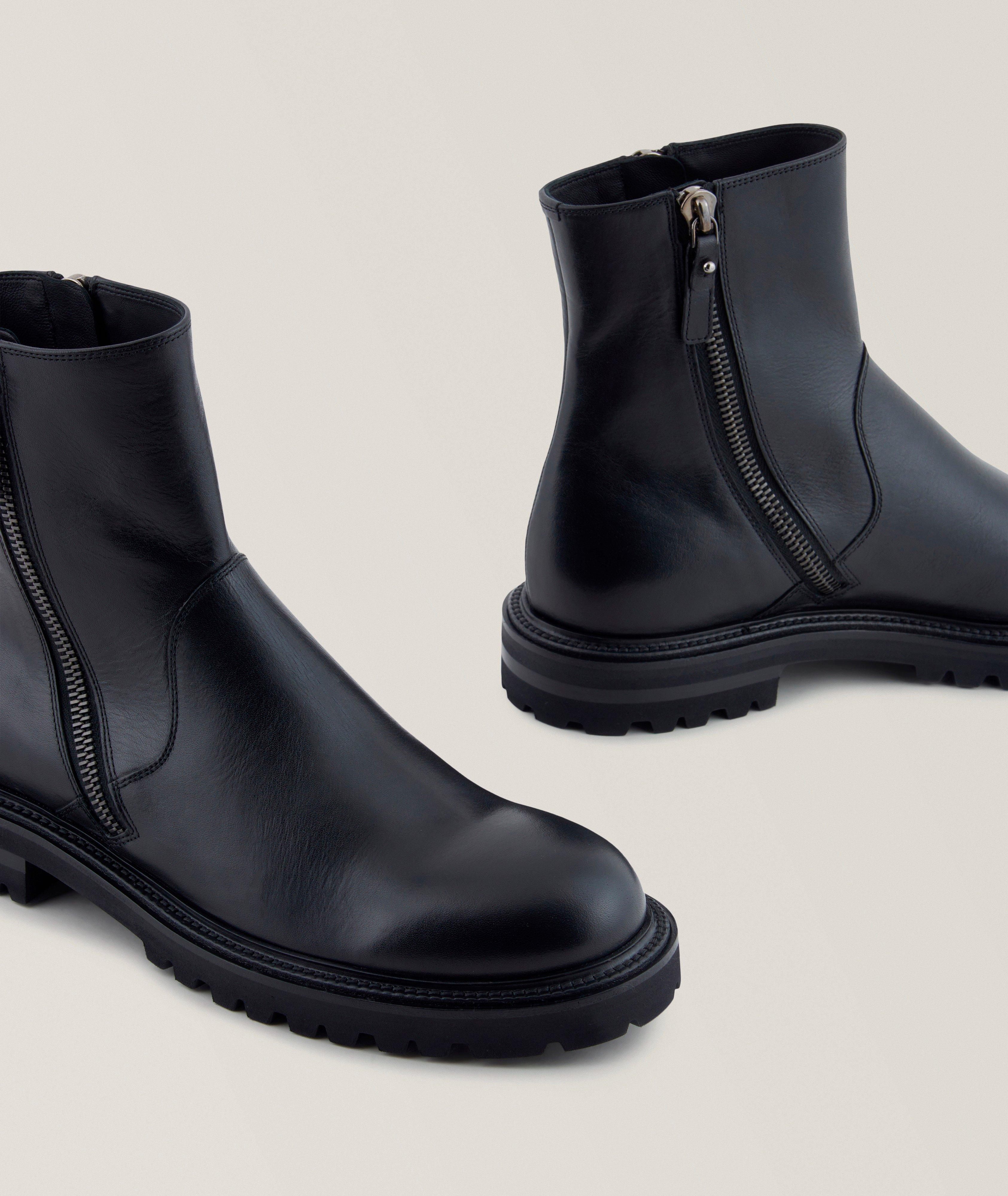 Leather Double-Zip Boots  image 3