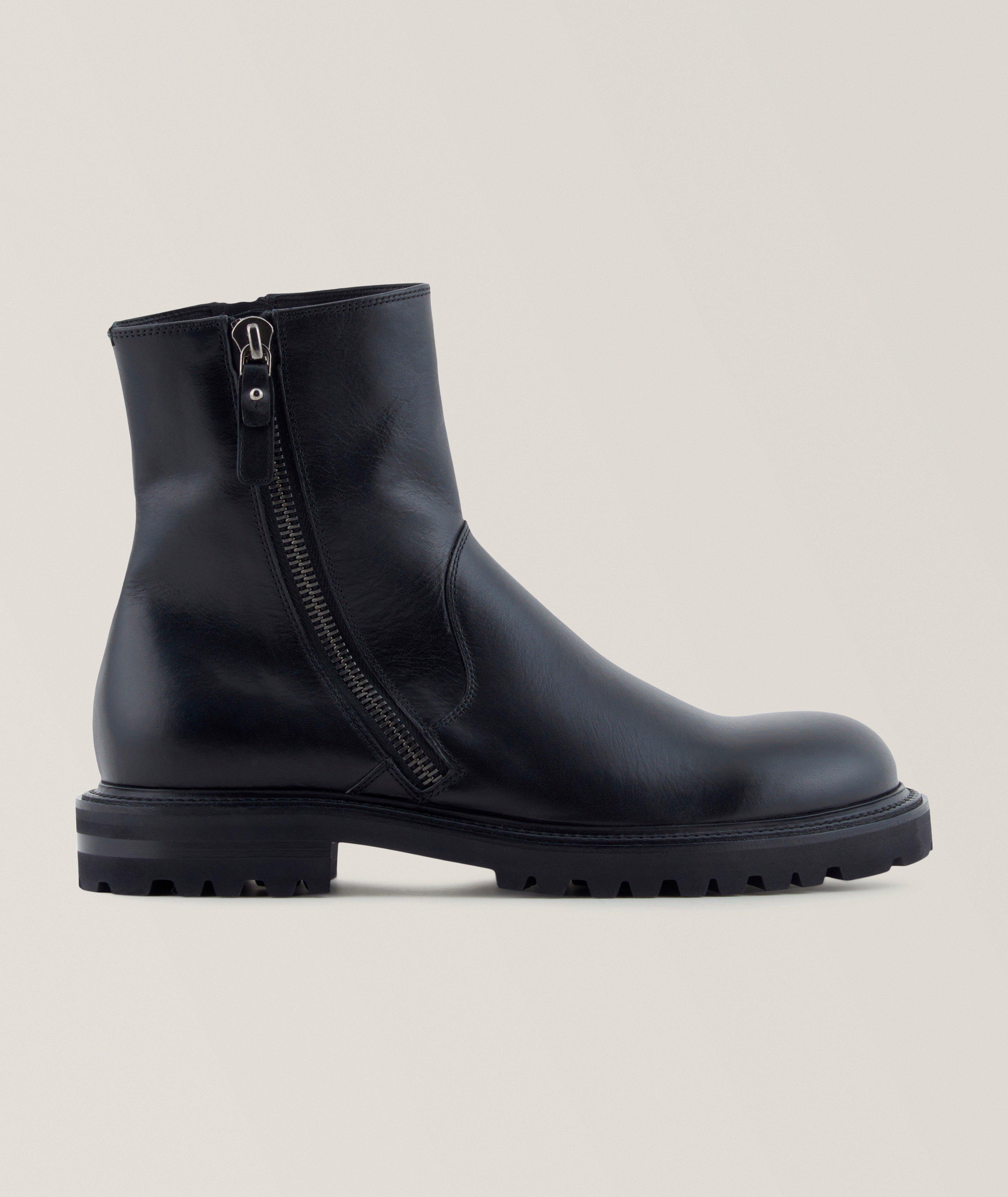 Leather Double-Zip Boots  image 0