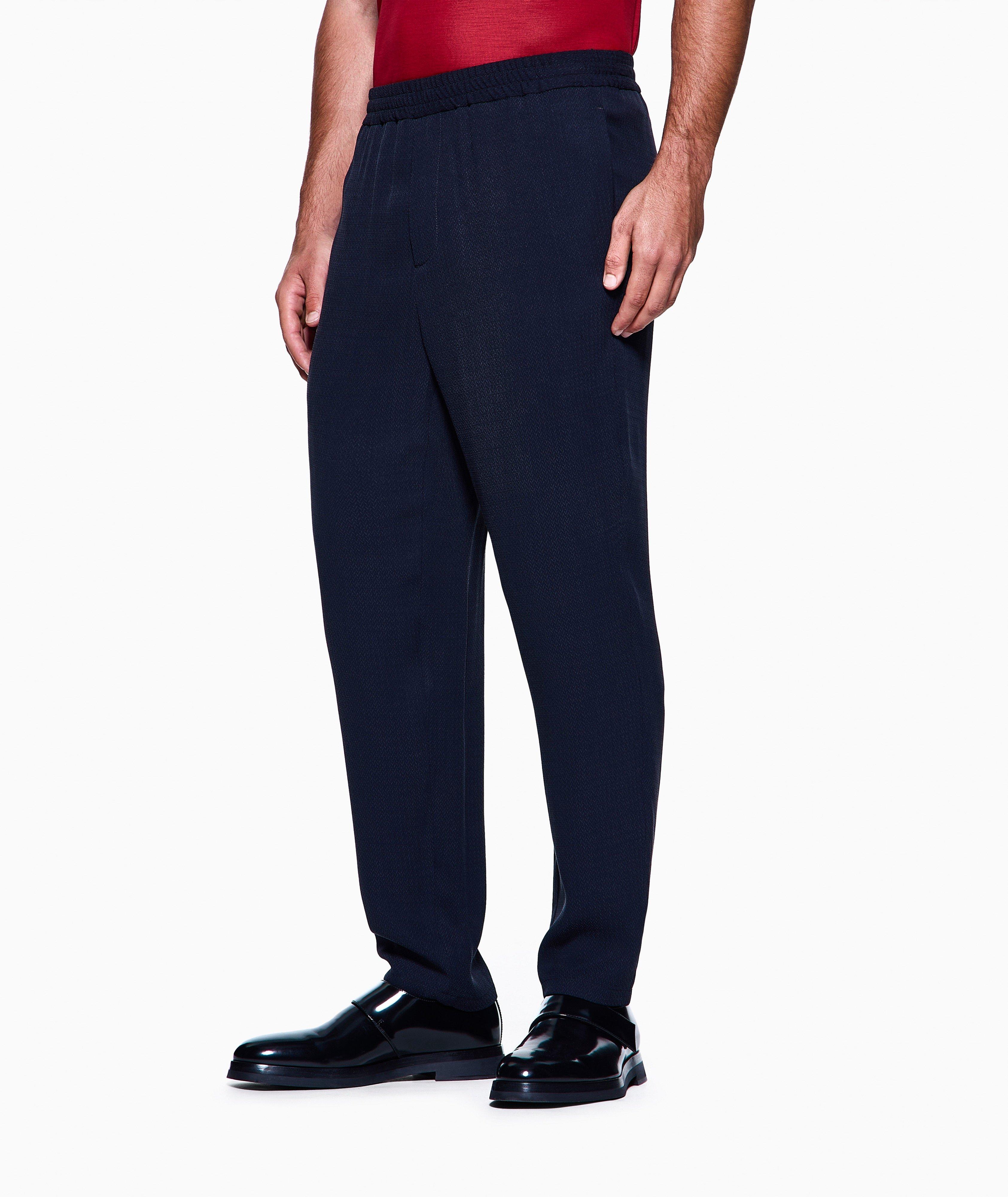 Pantalon fuselé en mélange cupro à micro-chevron image 1