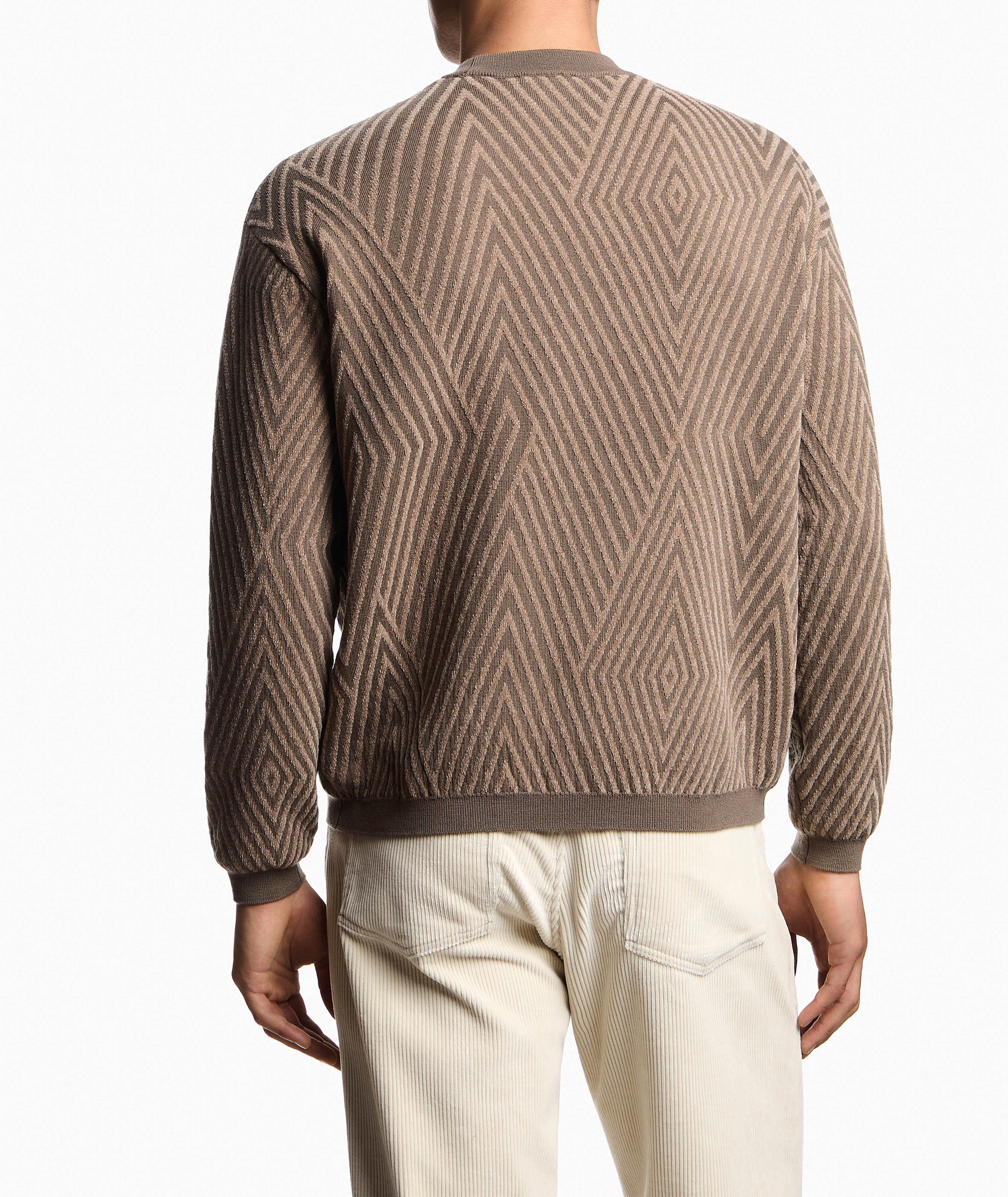 Jacquard Op-Art Virgin Wool-Blend Sweater image 2