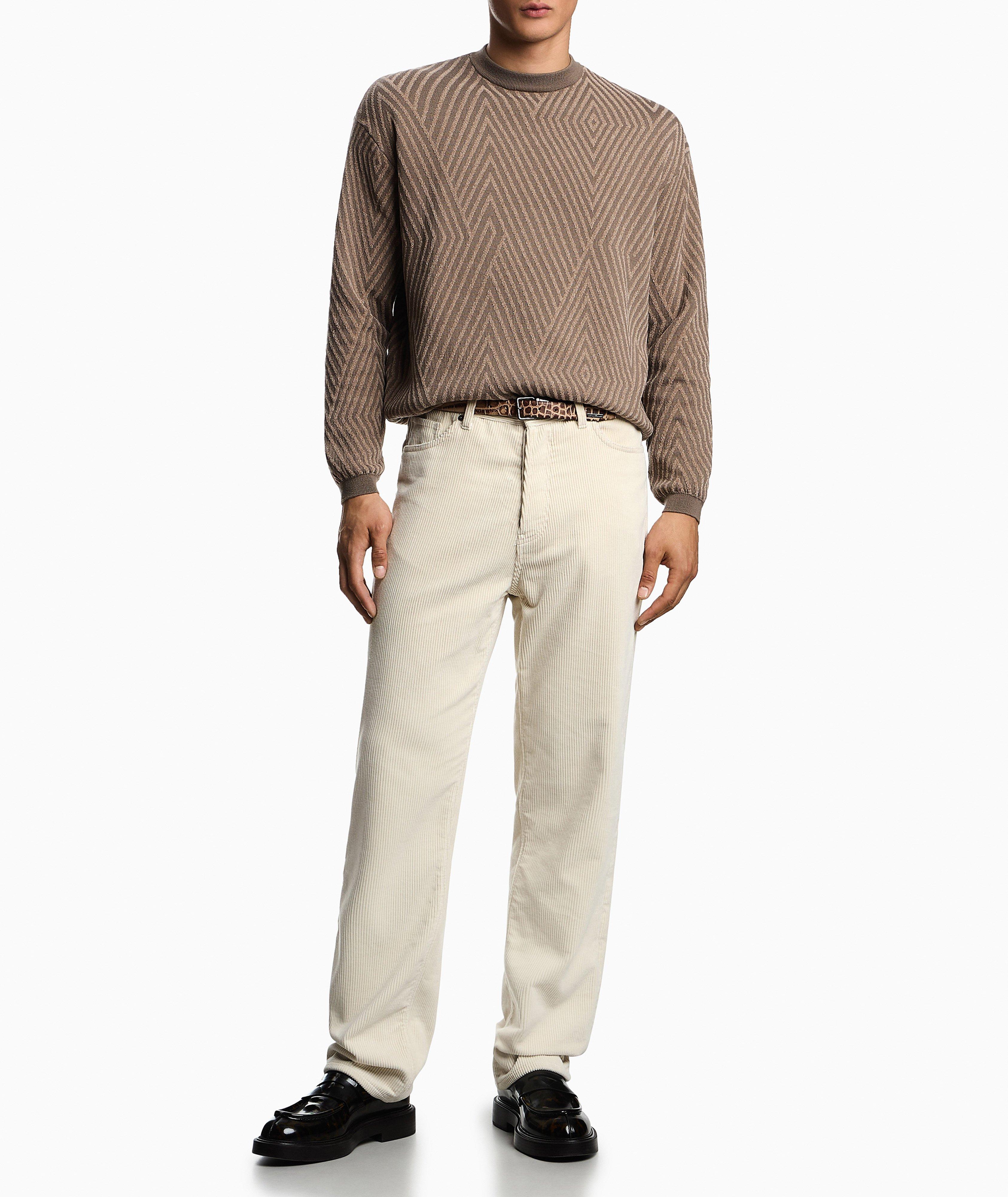 Jacquard Op-Art Virgin Wool-Blend Sweater image 4